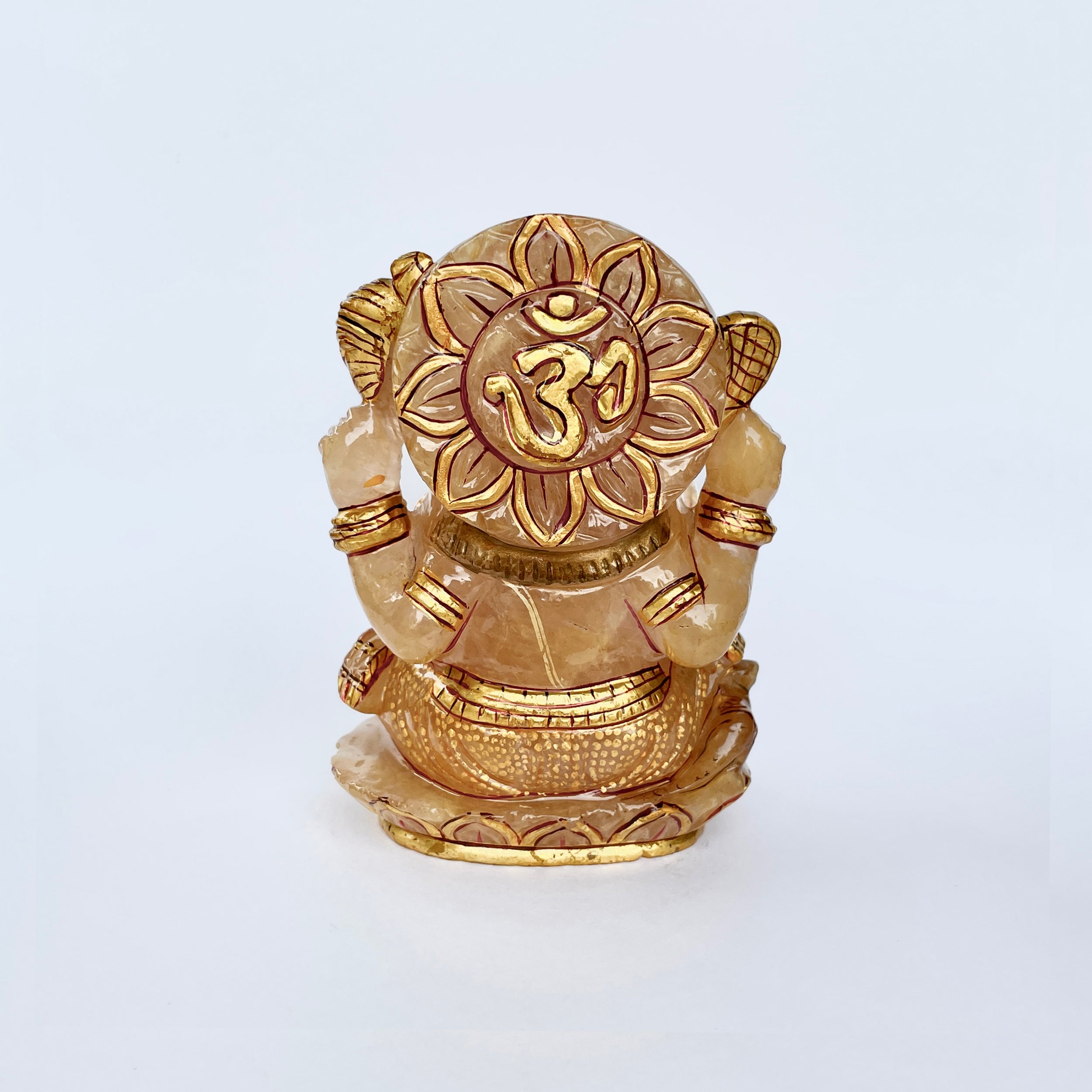 รูปเคารพพระพิฆเนศหินโรสควอตซ์ 3000 กะรัต สูง10.5ซม.(RSQ-MRT-17.)