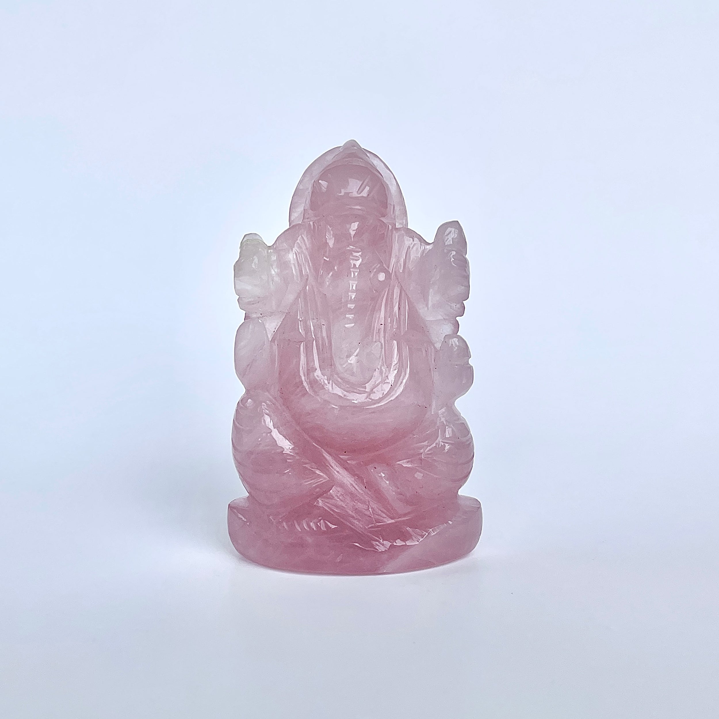 รูปเคารพพระพิฆเนศหินโรสควอตซ์ 508 กะรัต ความสูง :-7.6 ซม.-(RSQ-MRT-18.)