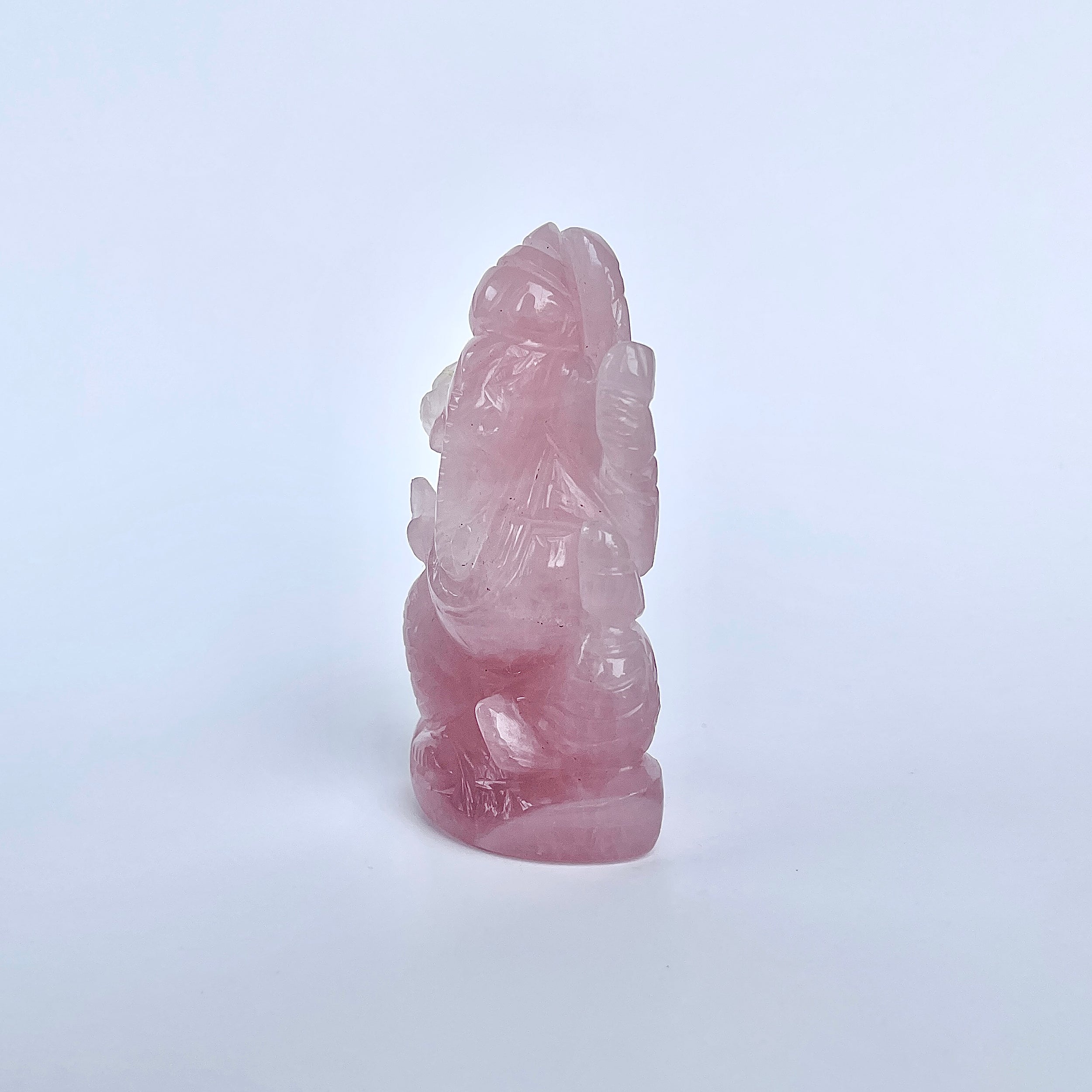 รูปเคารพพระพิฆเนศหินโรสควอตซ์ 508 กะรัต ความสูง :-7.6 ซม.-(RSQ-MRT-18.)