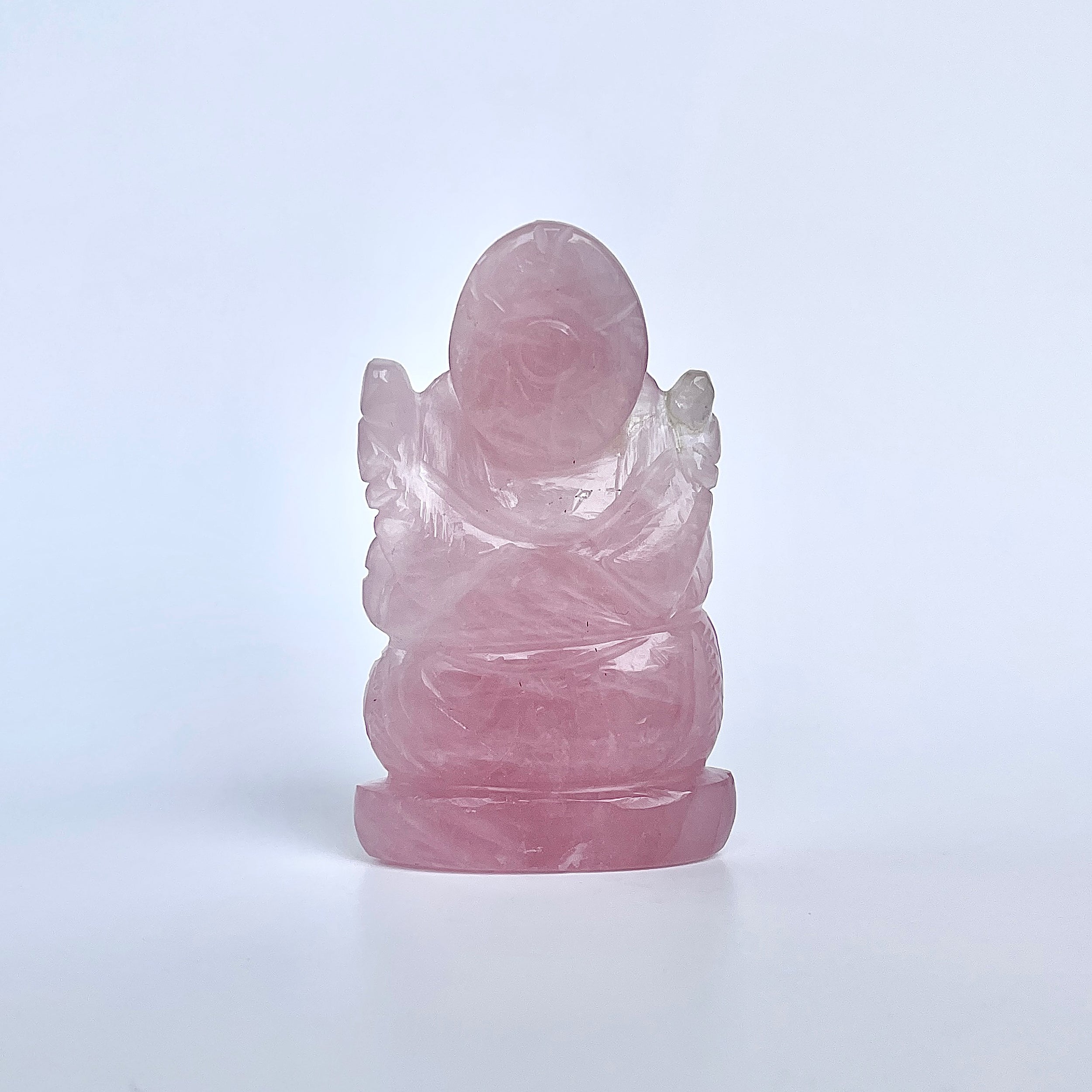 รูปเคารพพระพิฆเนศหินโรสควอตซ์ 508 กะรัต ความสูง :-7.6 ซม.-(RSQ-MRT-18.)