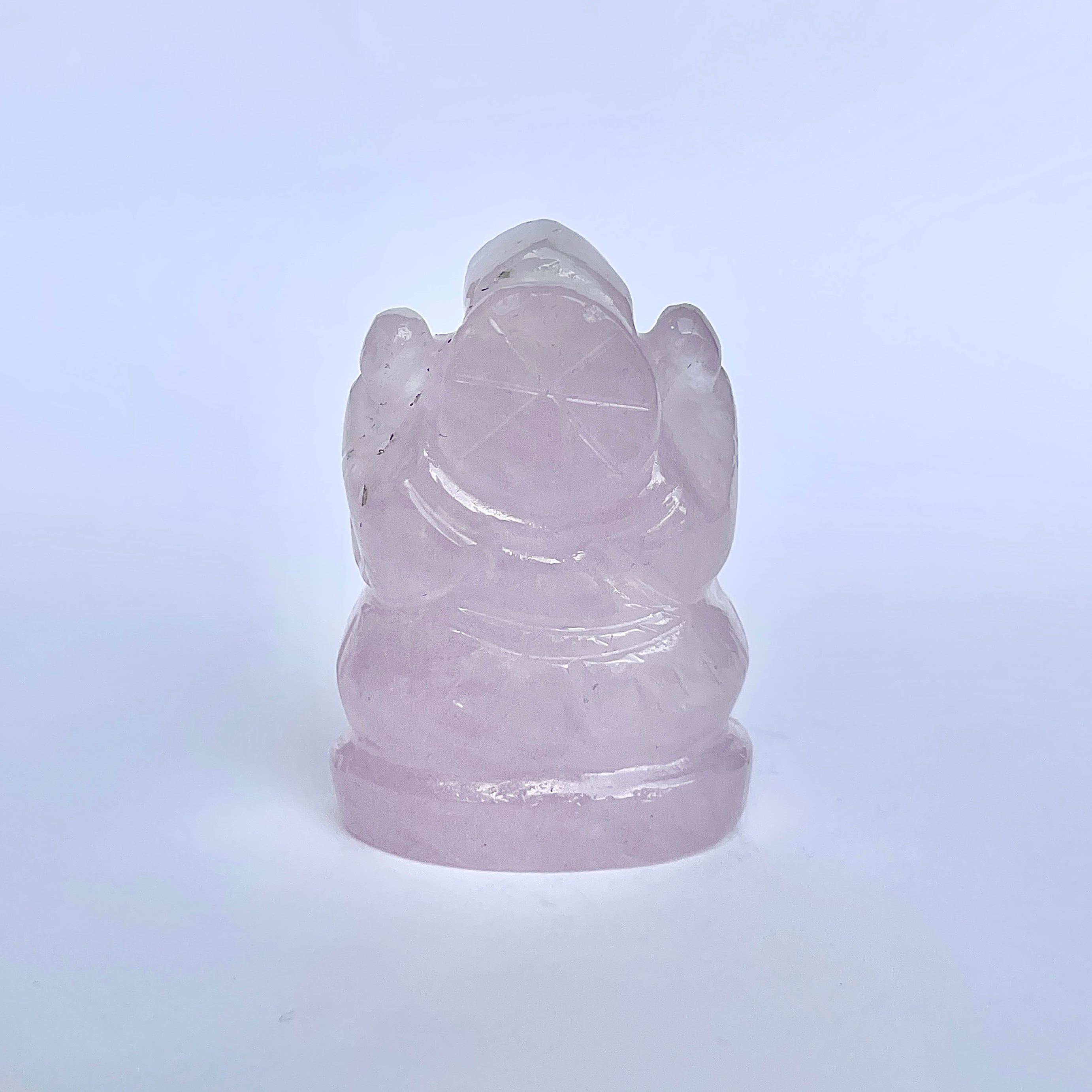 รูปเคารพพระพิฆเนศหินโรสควอตซ์ น้ำหนัก 445 กะรัต สูง 5.5 ซม.(RSQ-MRT-2.)