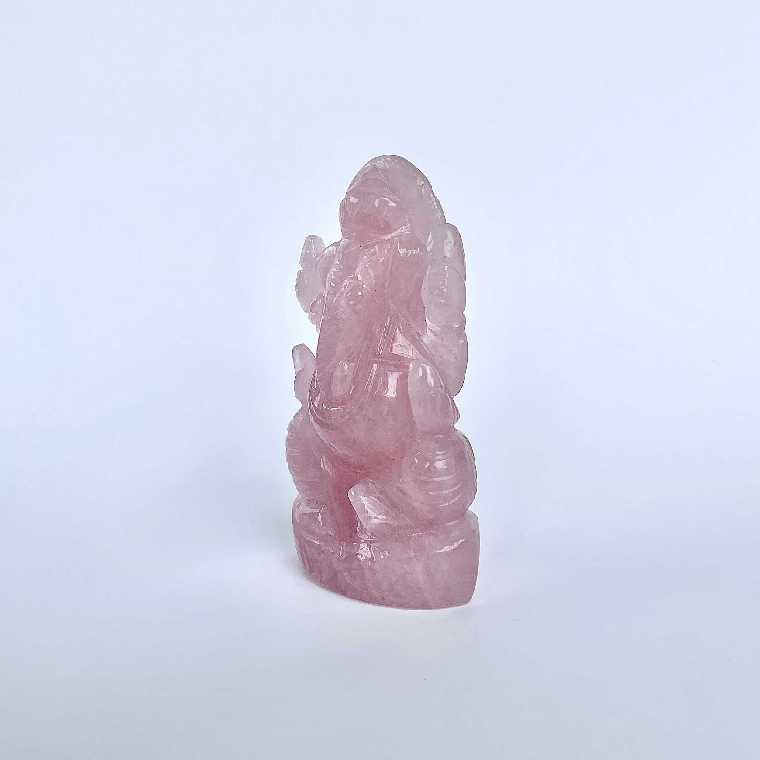 รูปเคารพพระพิฆเนศหินโรสควอตซ์ 765 กะรัต ความสูง :-8.8 ซม.-(RSQ-MRT-23.)