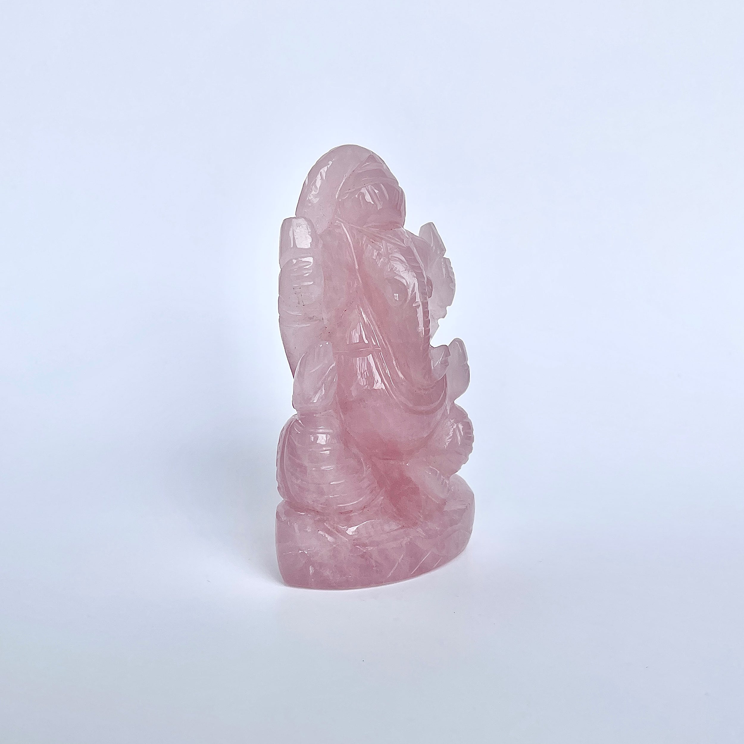 รูปเคารพพระพิฆเนศหินโรสควอตซ์ 765 กะรัต ความสูง :-8.8 ซม.-(RSQ-MRT-23.)