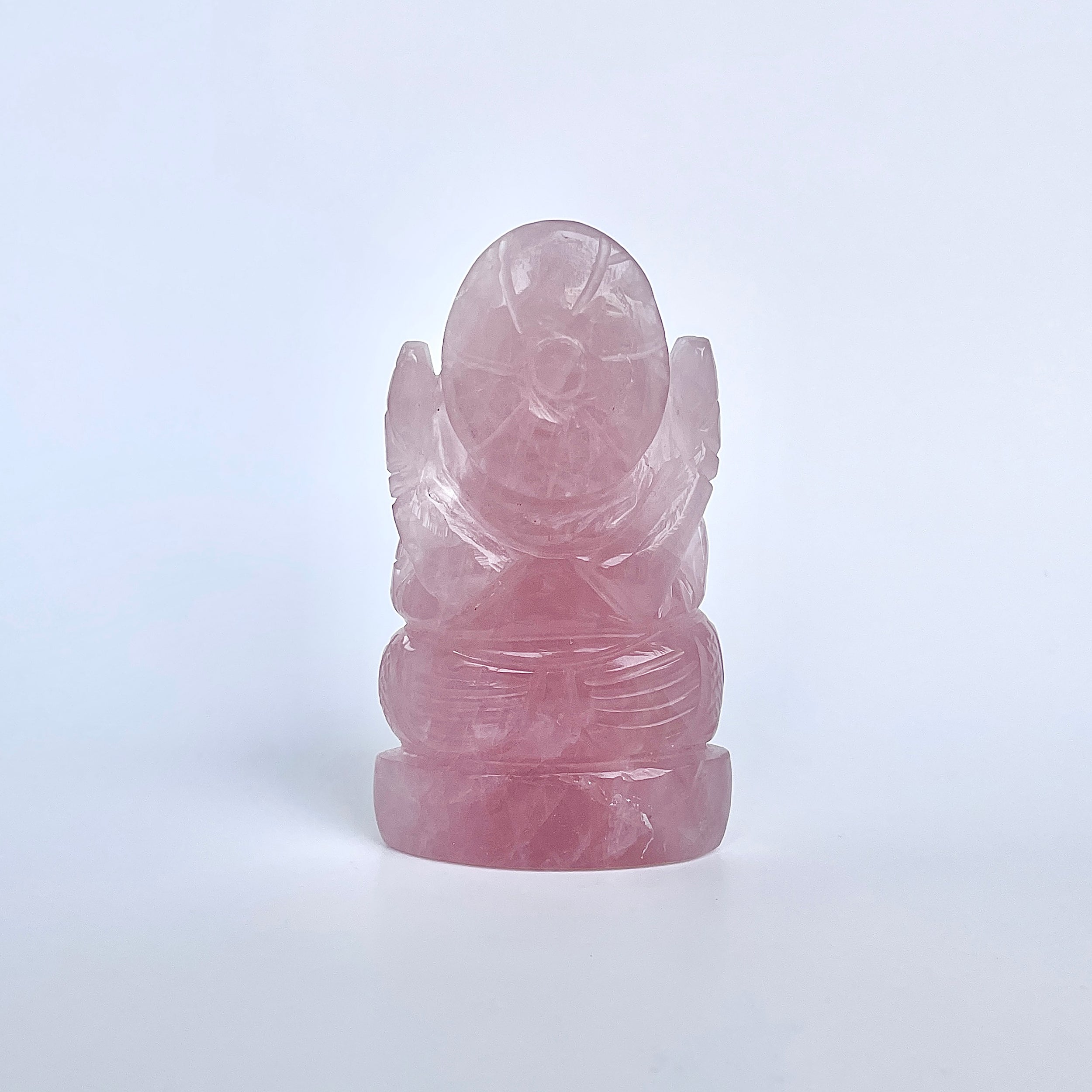 รูปเคารพพระพิฆเนศหินโรสควอตซ์ 765 กะรัต ความสูง :-8.8 ซม.-(RSQ-MRT-23.)