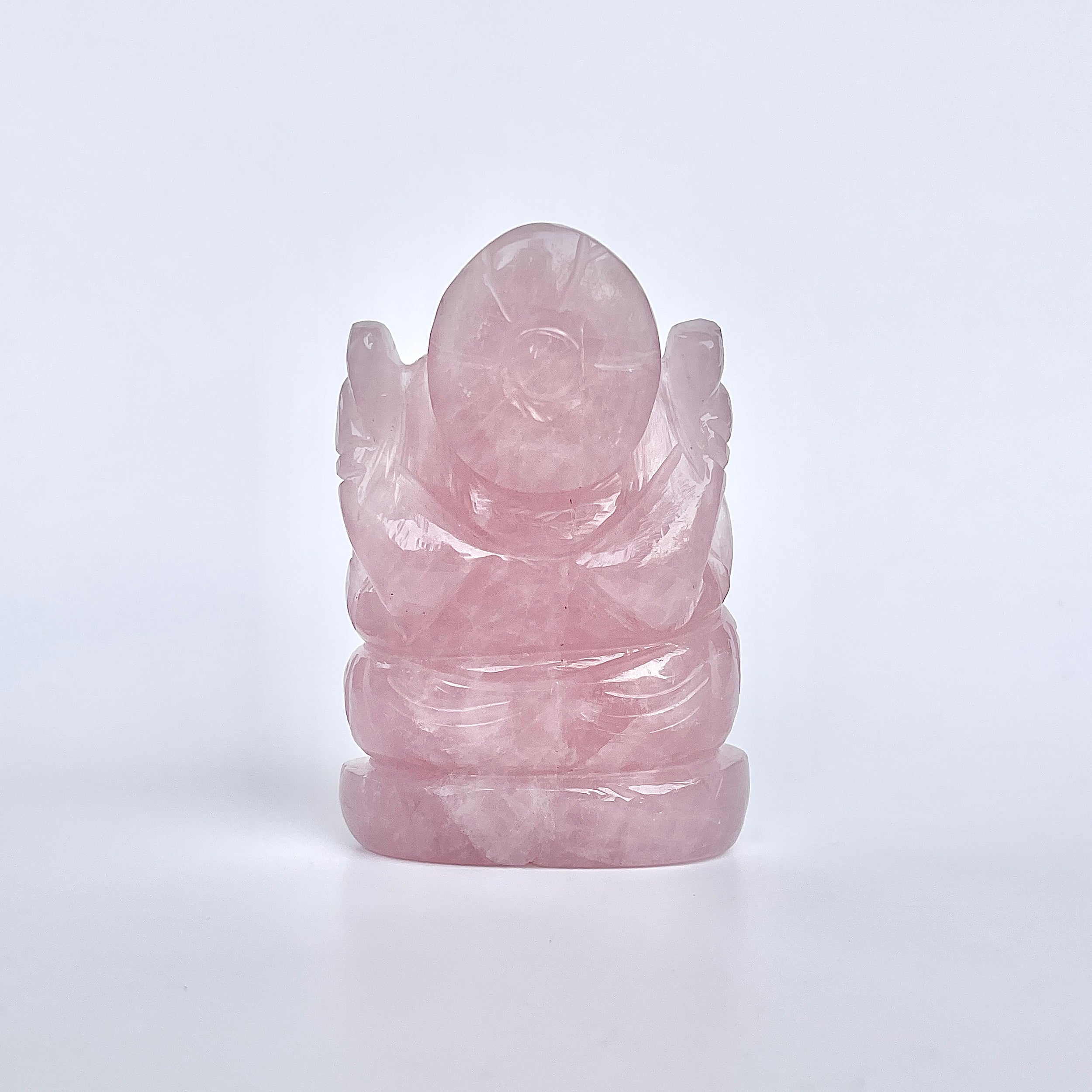 รูปเคารพพระพิฆเนศหินโรสควอตซ์ 953 กะรัต ความสูง :-8.3 CM-(RSQ-MRT-24.)