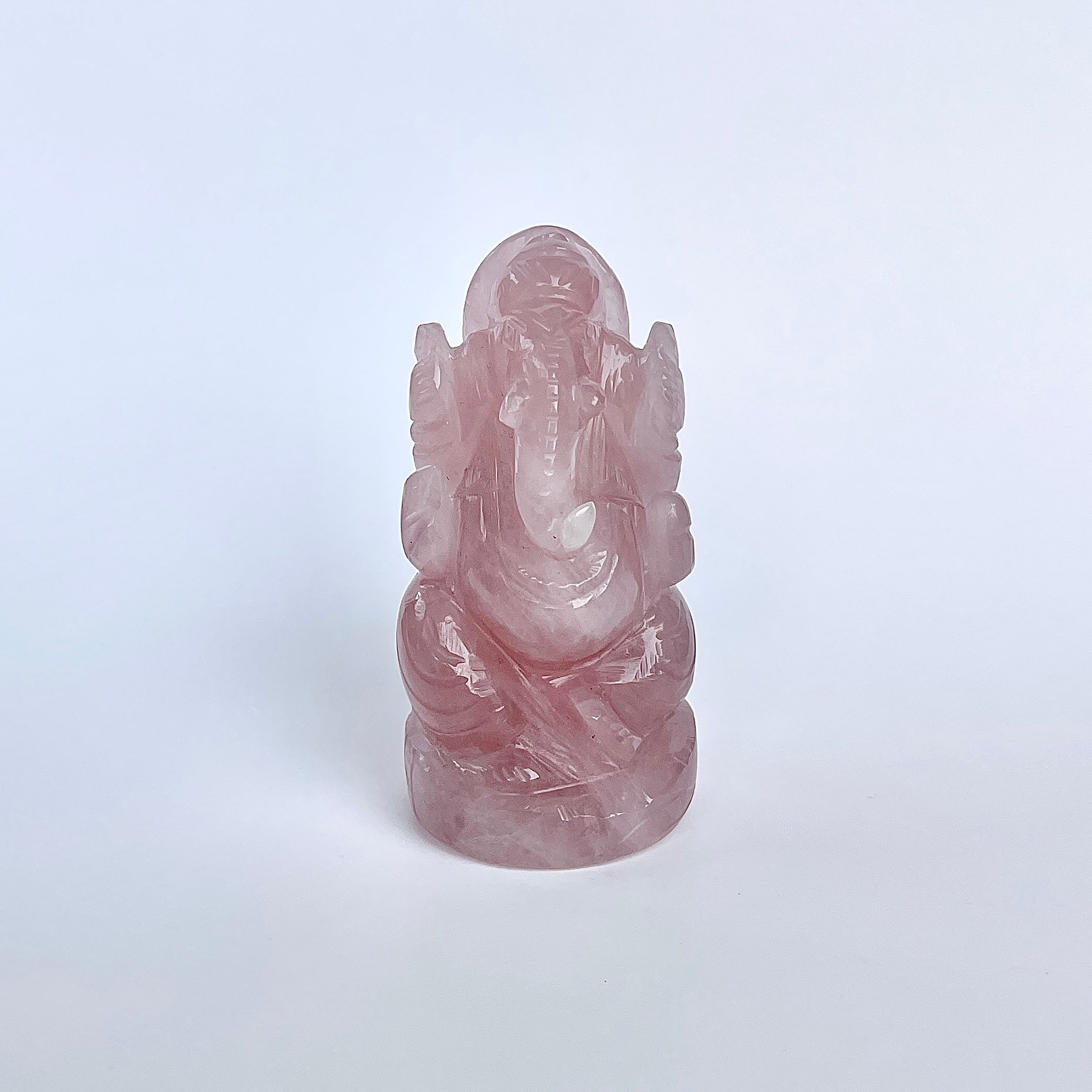 รูปเคารพพระพิฆเนศหินโรสควอตซ์ 799 กะรัต ความสูง :-7.6 ซม.-(RSQ-MRT-25.)