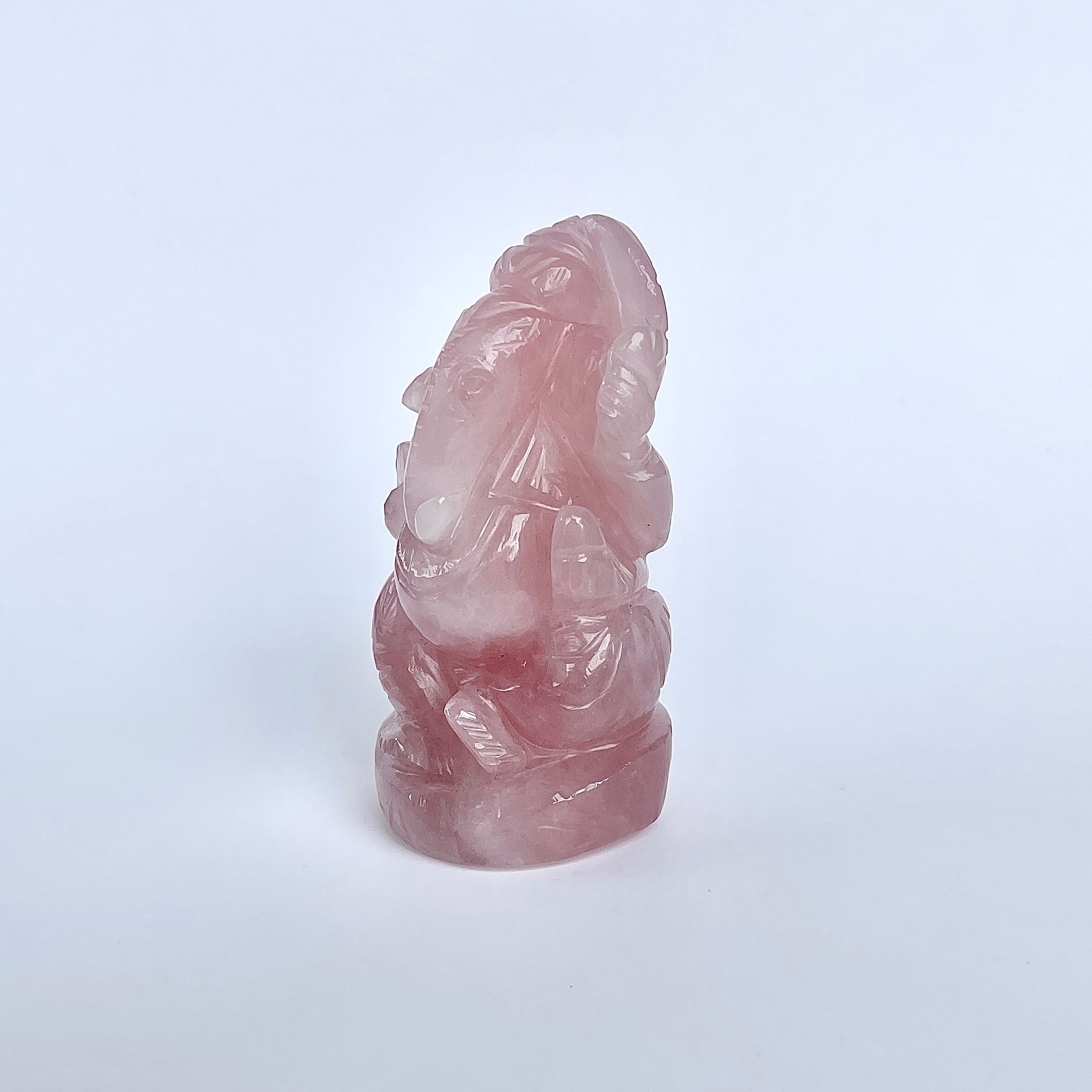 รูปเคารพพระพิฆเนศหินโรสควอตซ์ 799 กะรัต ความสูง :-7.6 ซม.-(RSQ-MRT-25.)