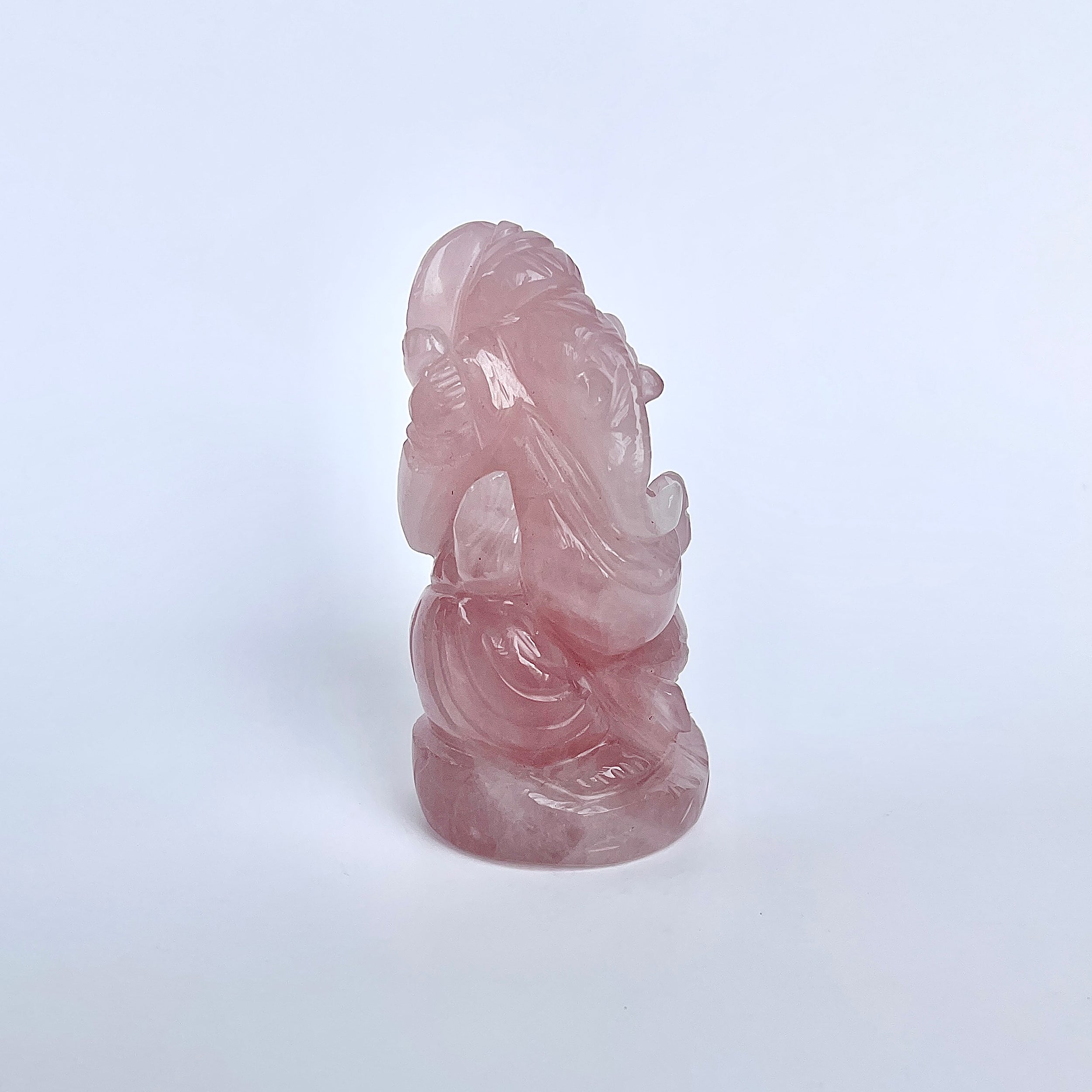 รูปเคารพพระพิฆเนศหินโรสควอตซ์ 799 กะรัต ความสูง :-7.6 ซม.-(RSQ-MRT-25.)