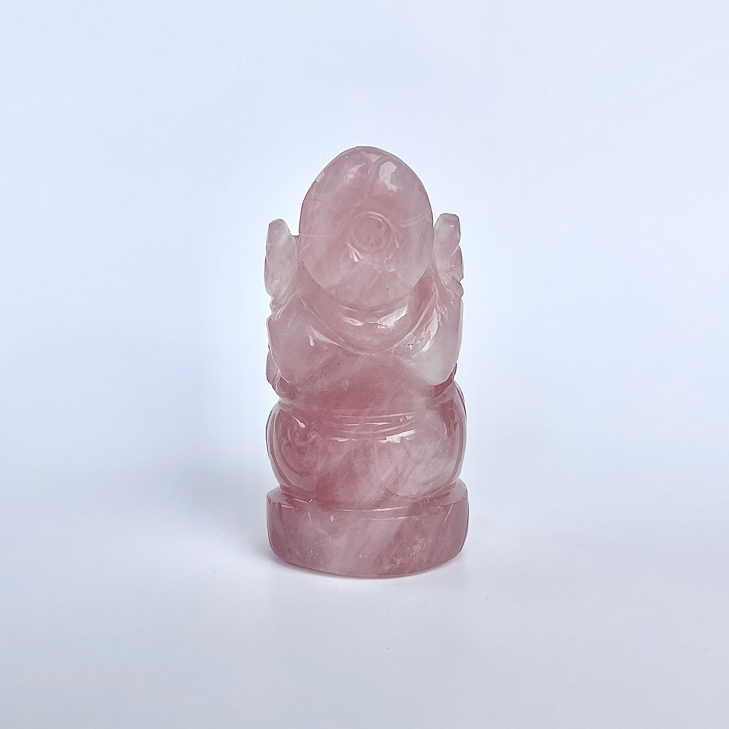 รูปเคารพพระพิฆเนศหินโรสควอตซ์ 799 กะรัต ความสูง :-7.6 ซม.-(RSQ-MRT-25.)
