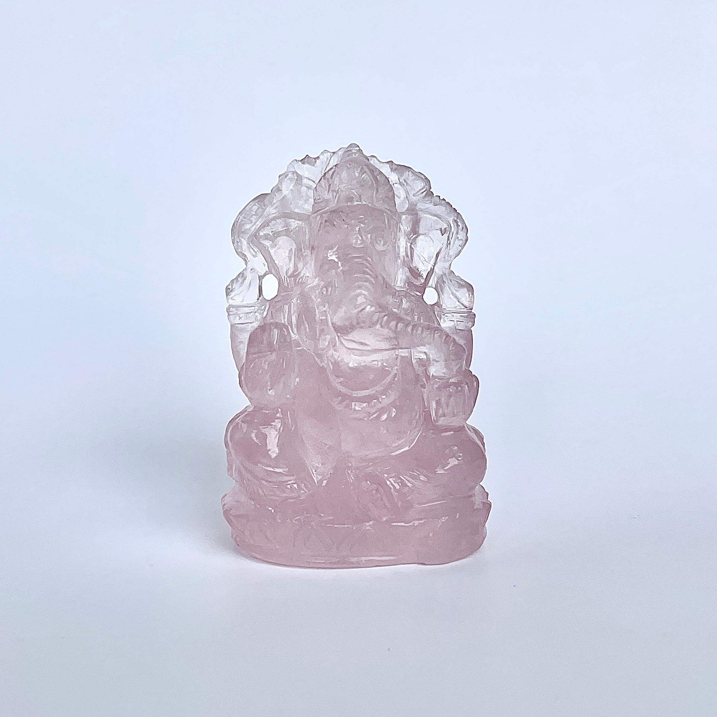รูปเคารพพระพิฆเนศหินโรสควอตซ์ 371 กะรัต ความสูง :-5.8 CM-(RSQ-MRT-26.)
