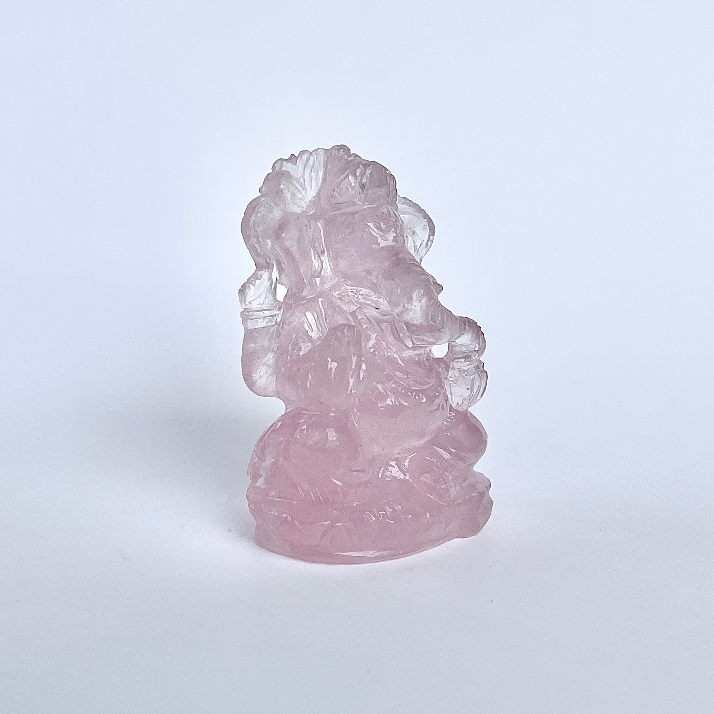 รูปเคารพพระพิฆเนศหินโรสควอตซ์ 371 กะรัต ความสูง :-5.8 CM-(RSQ-MRT-26.)