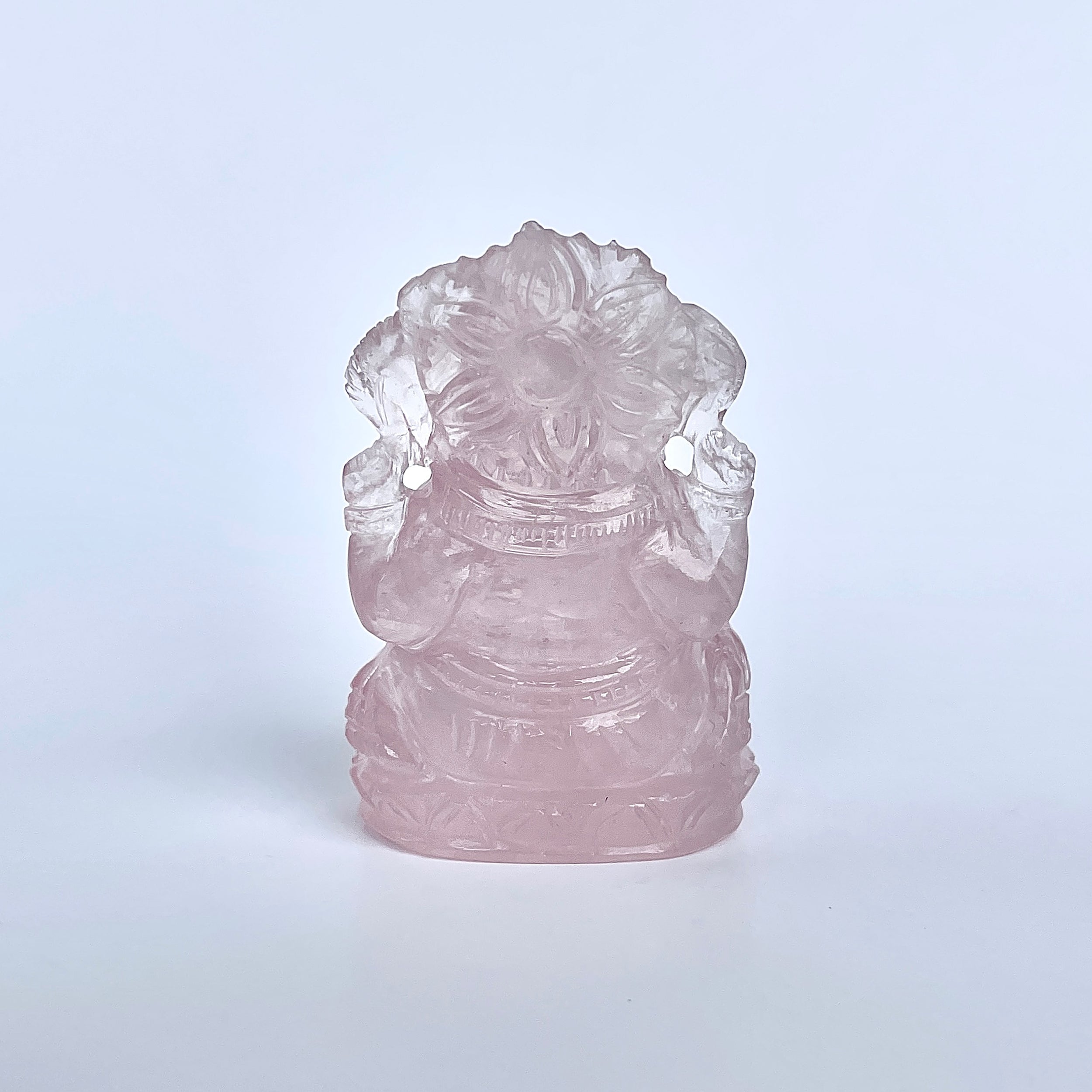 รูปเคารพพระพิฆเนศหินโรสควอตซ์ 371 กะรัต ความสูง :-5.8 CM-(RSQ-MRT-26.)