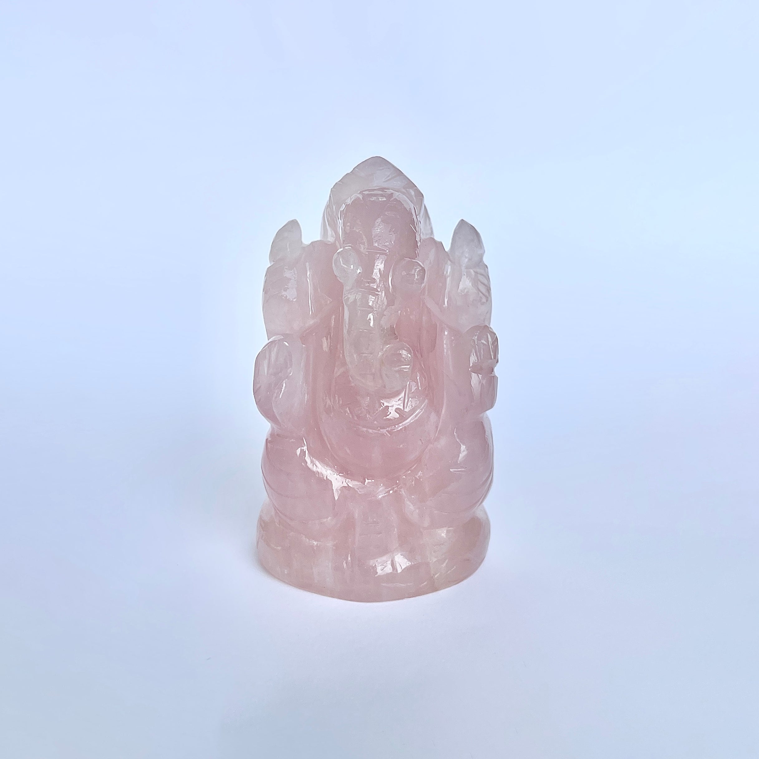 รูปเคารพพระพิฆเนศหินโรสควอตซ์ 710 กะรัต สูง 6.8 ซม.(RSQ-MRT-3.)