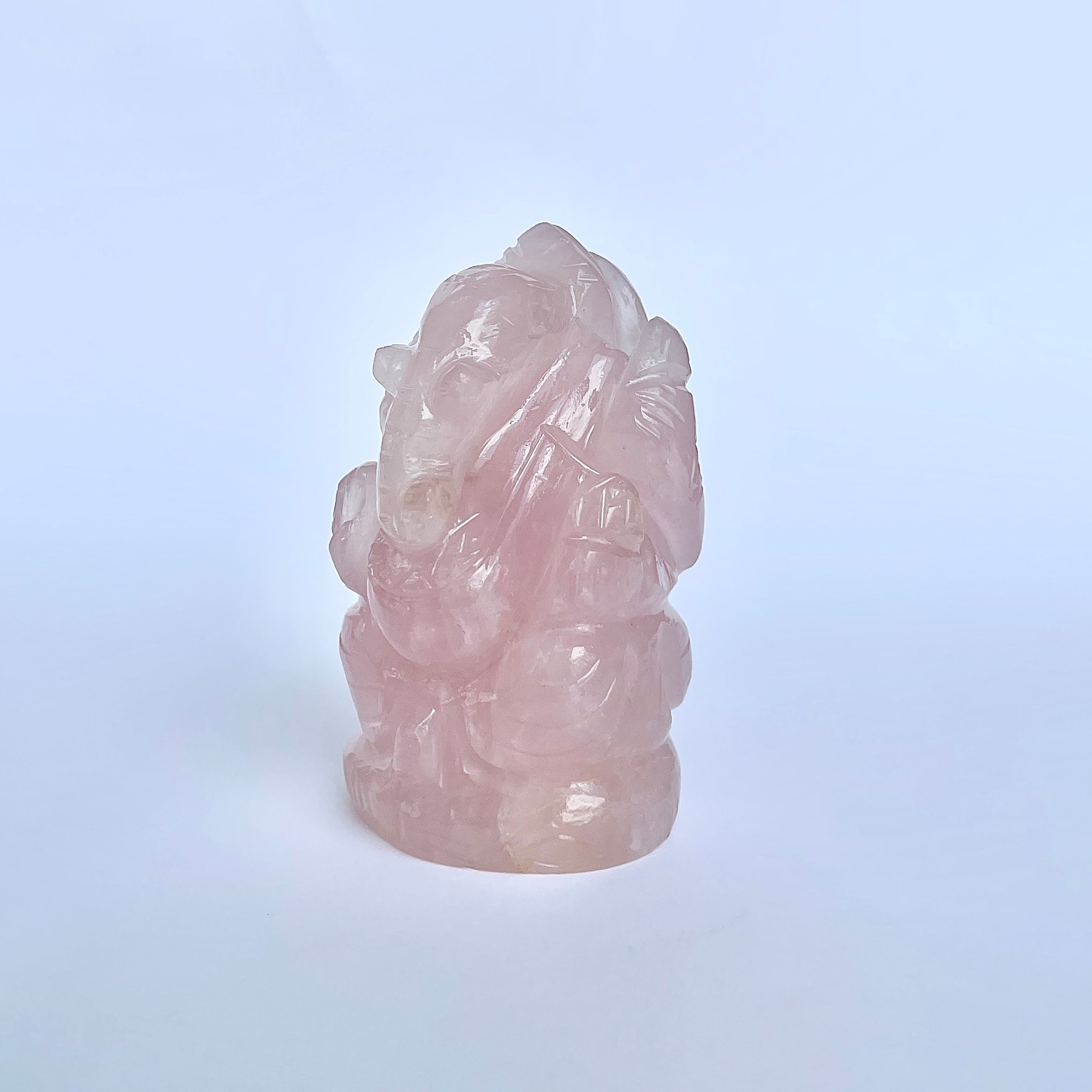 รูปเคารพพระพิฆเนศหินโรสควอตซ์ 710 กะรัต สูง 6.8 ซม.(RSQ-MRT-3.)