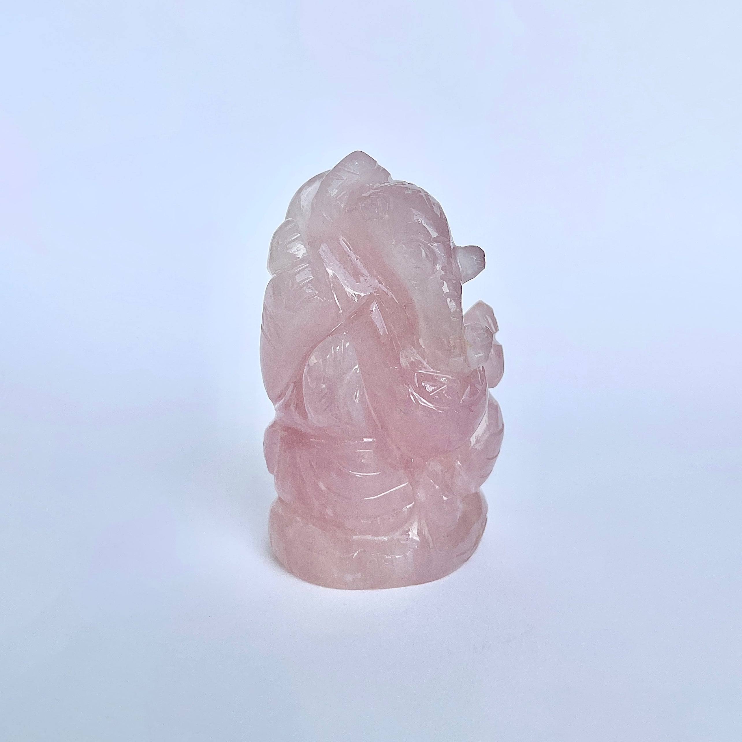 รูปเคารพพระพิฆเนศหินโรสควอตซ์ 710 กะรัต สูง 6.8 ซม.(RSQ-MRT-3.)