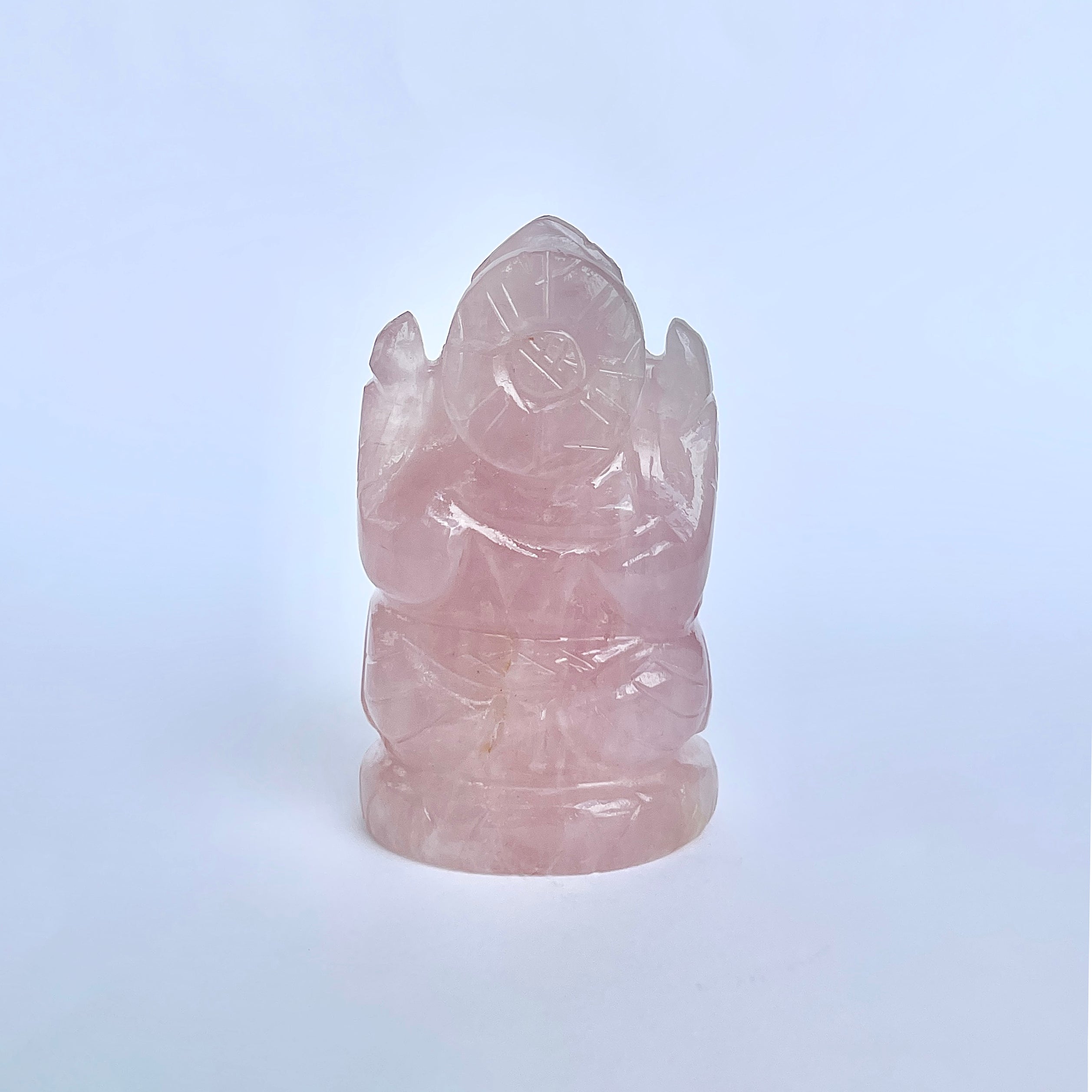 รูปเคารพพระพิฆเนศหินโรสควอตซ์ 710 กะรัต สูง 6.8 ซม.(RSQ-MRT-3.)