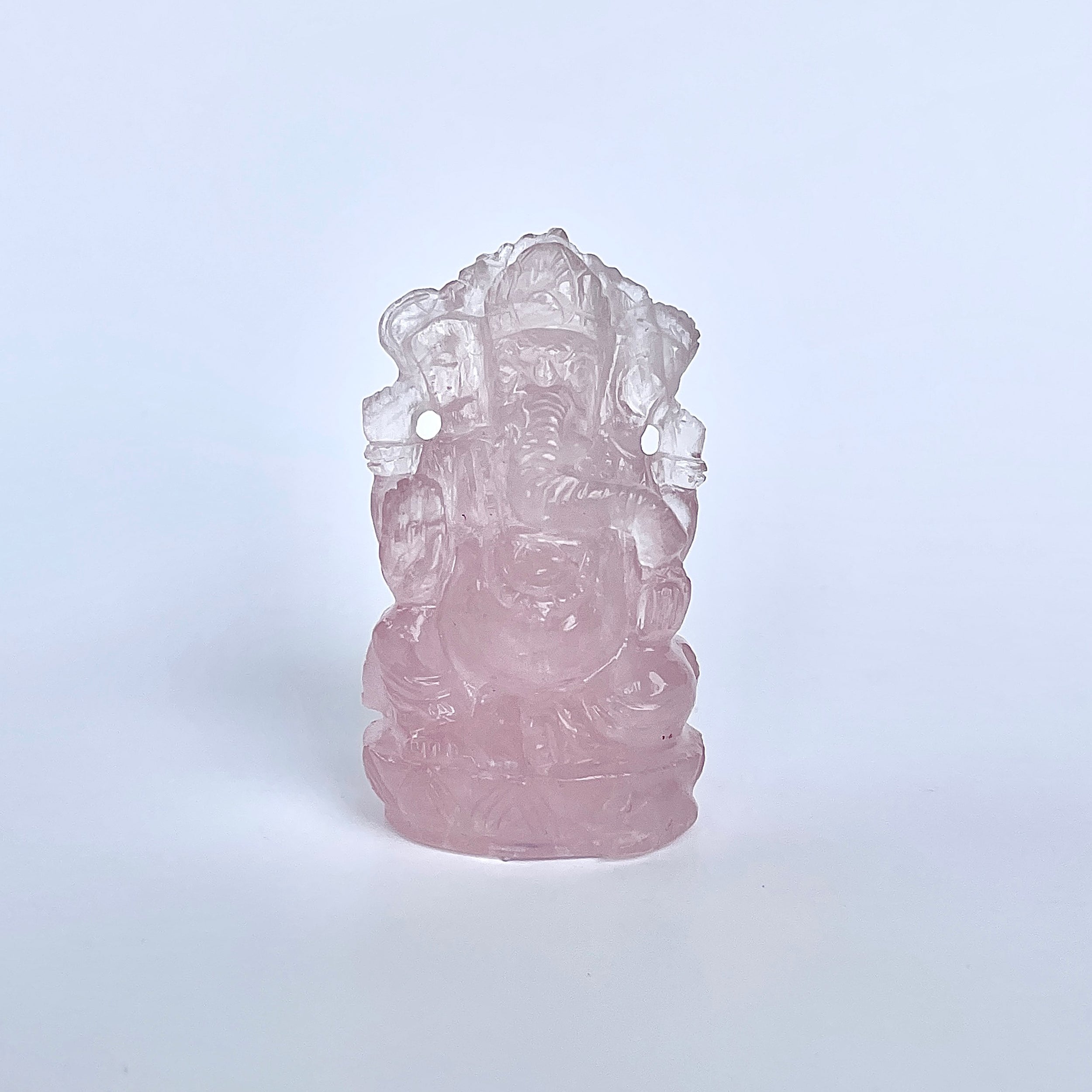 รูปเคารพพระพิฆเนศโรสควอตซ์ 397.5 กะรัต ความสูง :-6 CM-(RSQ-MRT-30.)