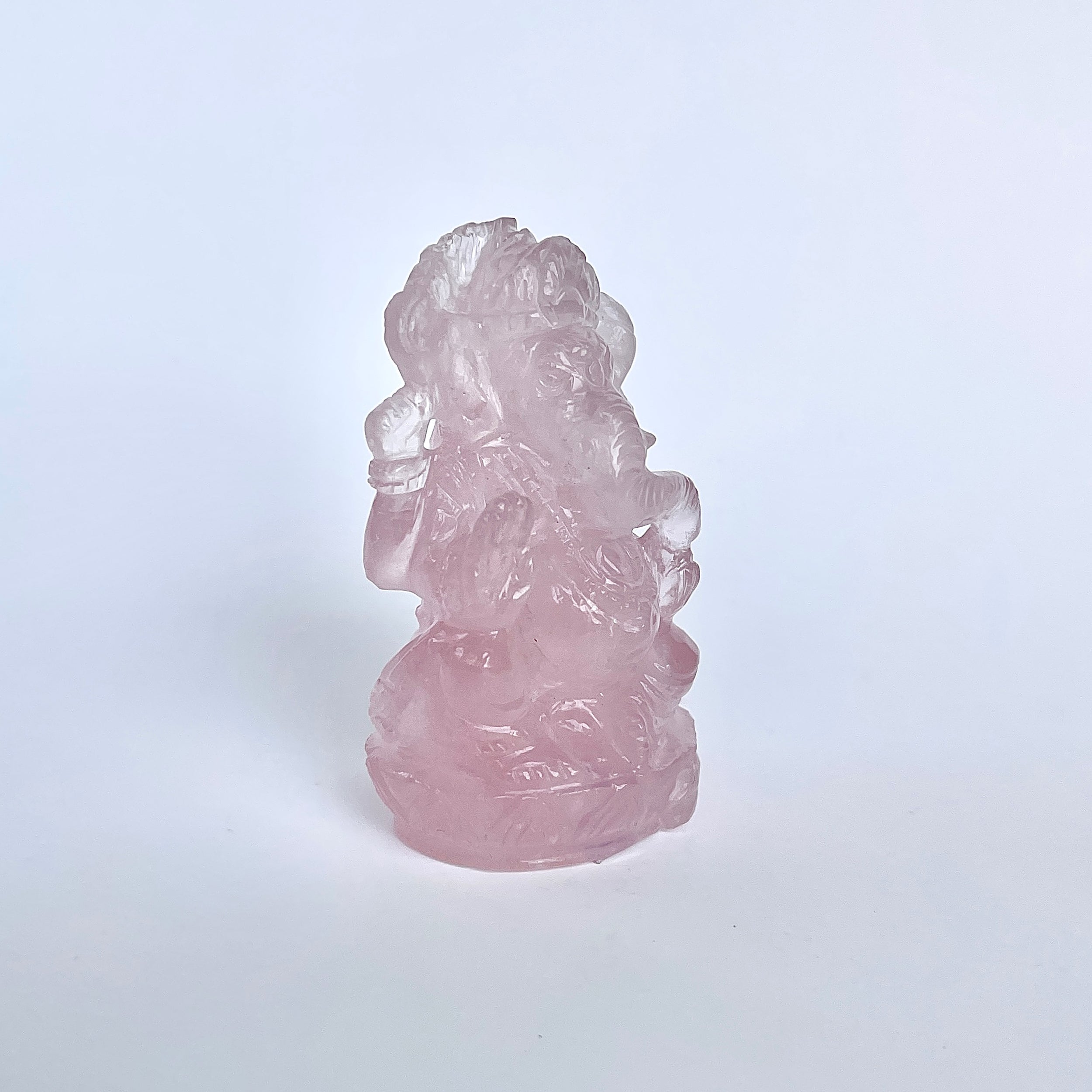 รูปเคารพพระพิฆเนศโรสควอตซ์ 397.5 กะรัต ความสูง :-6 CM-(RSQ-MRT-30.)