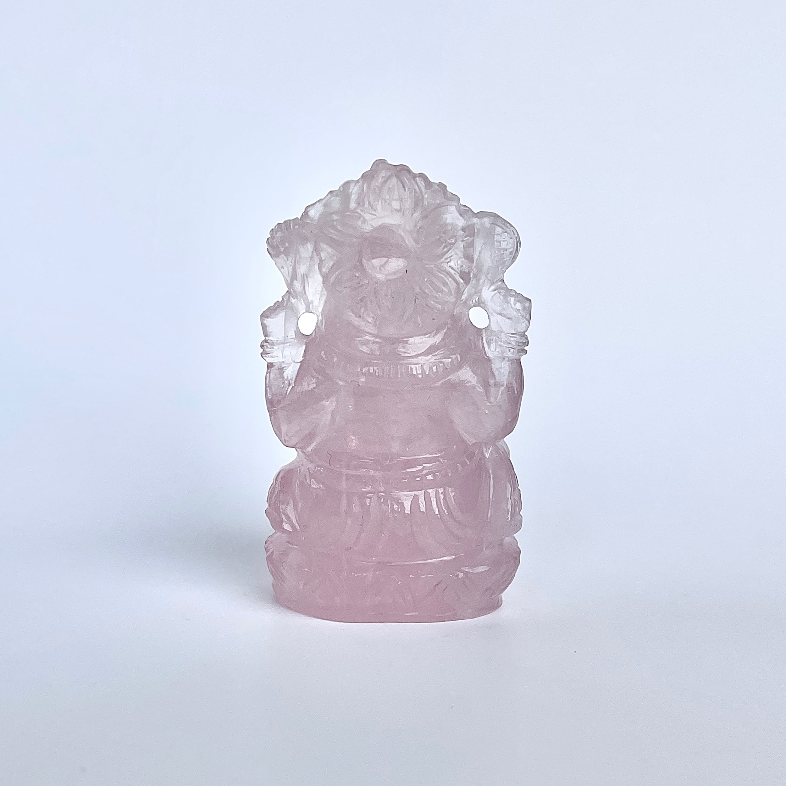 รูปเคารพพระพิฆเนศโรสควอตซ์ 397.5 กะรัต ความสูง :-6 CM-(RSQ-MRT-30.)