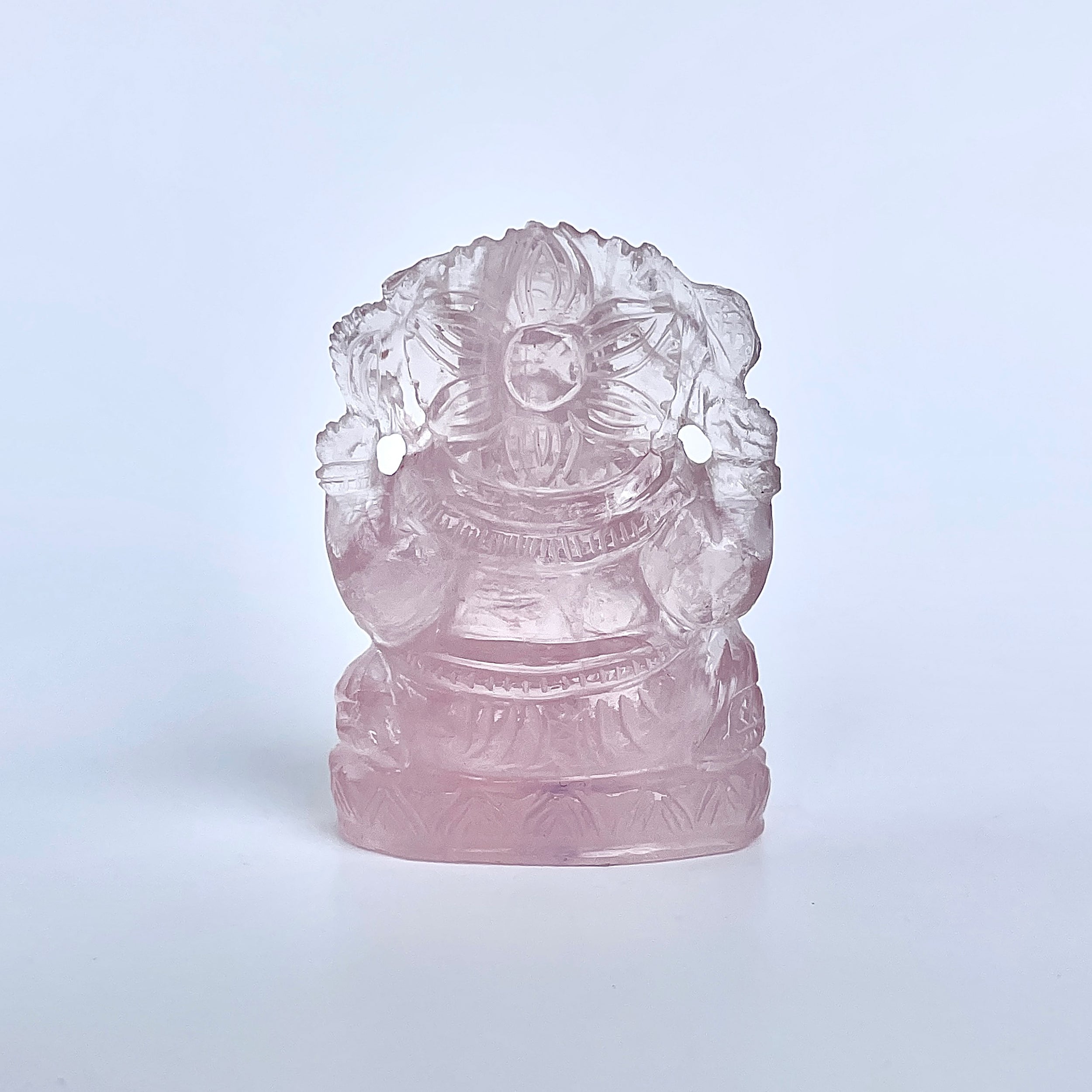 รูปเคารพพระพิฆเนศหินโรสควอตซ์ 358.5 กะรัต ความสูง :-5.5 CM-(RSQ-MRT-32.)