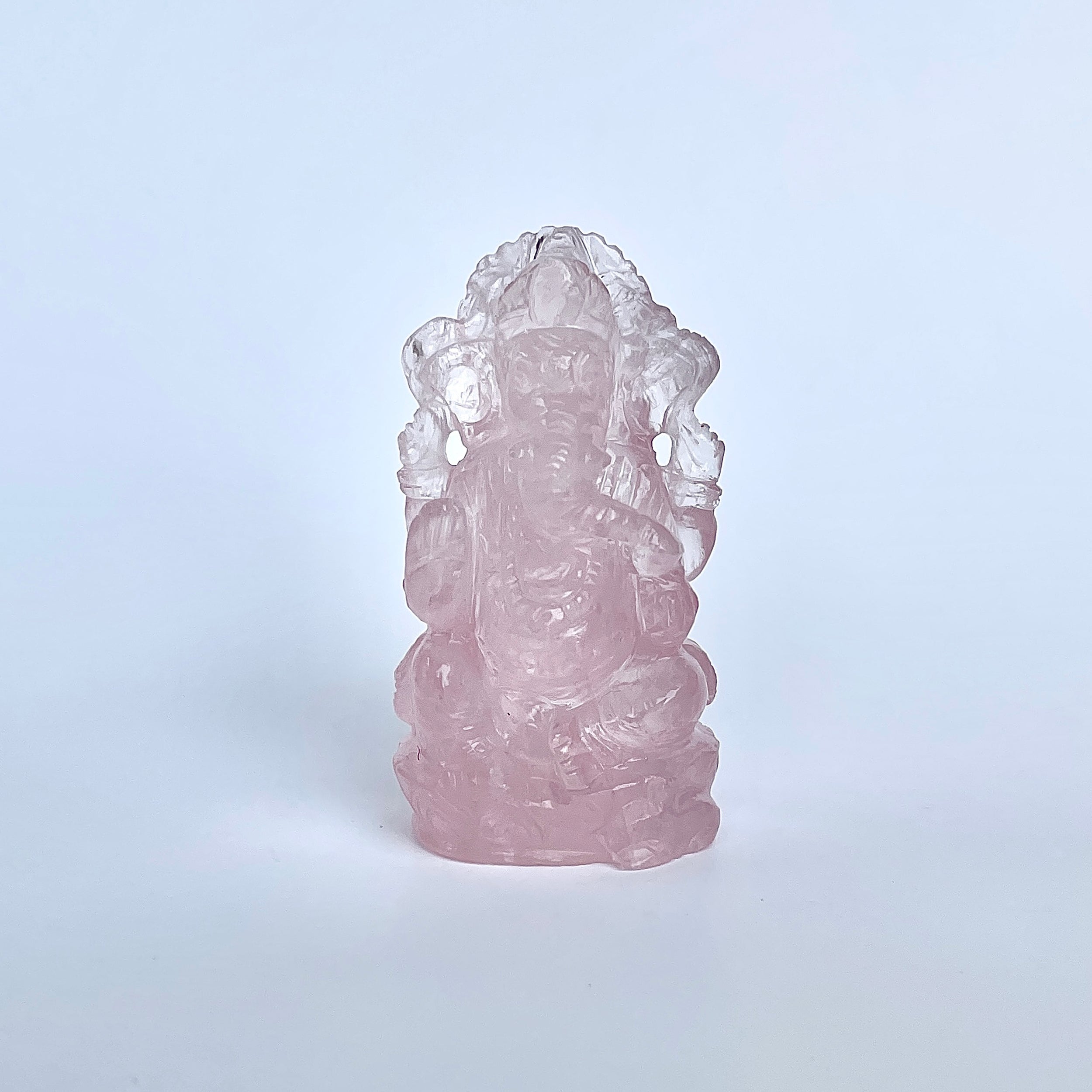 รูปเคารพพระพิฆเนศหินโรสควอตซ์ 396 กะรัต ความสูง :-6.6 CM-(RSQ-MRT-33.)
