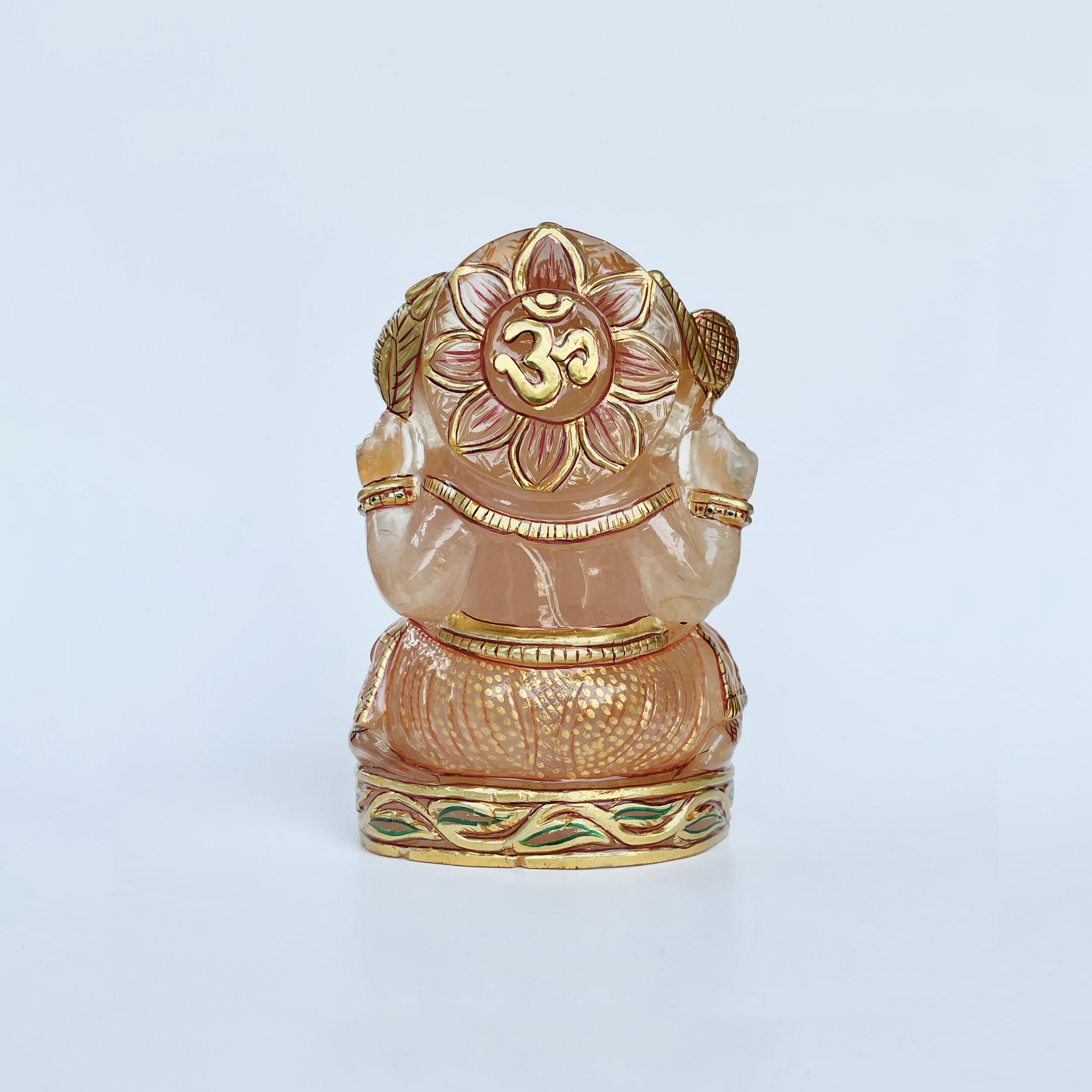 รูปเคารพพระพิฆเนศหินโรสควอตซ์ น้ำหนัก 4440 กะรัต ส่วนสูง :-12.9 ซม.-(RSQ-MRT-34.)