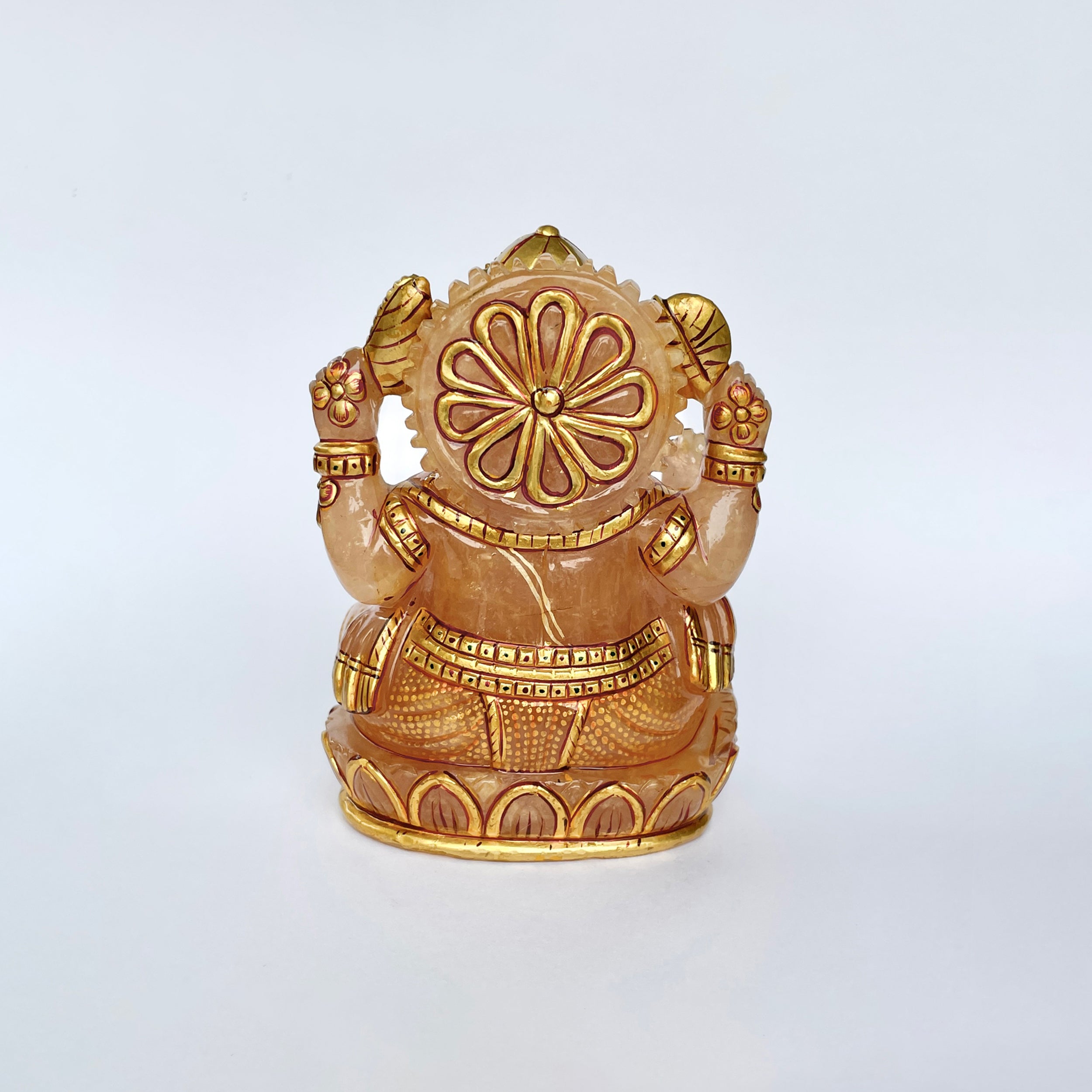 รูปเคารพพระพิฆเนศหินโรสควอตซ์ น้ำหนัก 4105 กะรัต สูง 11.5 ซม.(RSQ-MRT-36.)