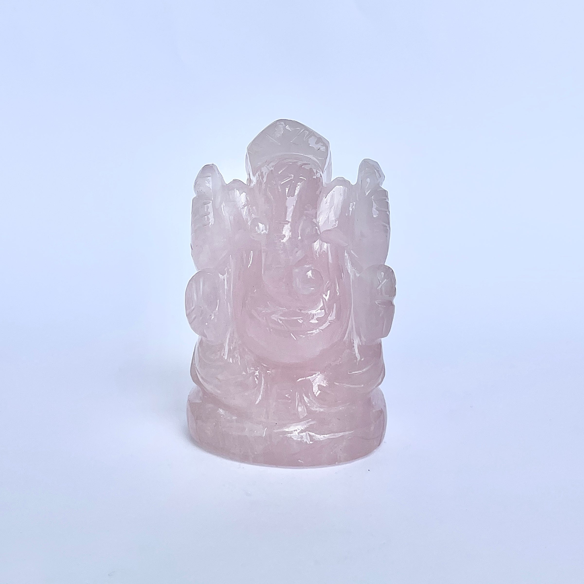 รูปเคารพพระพิฆเนศหินโรสควอตซ์ 715 กะรัต สูง 6.7 ซม.(RSQ-MRT-4.)