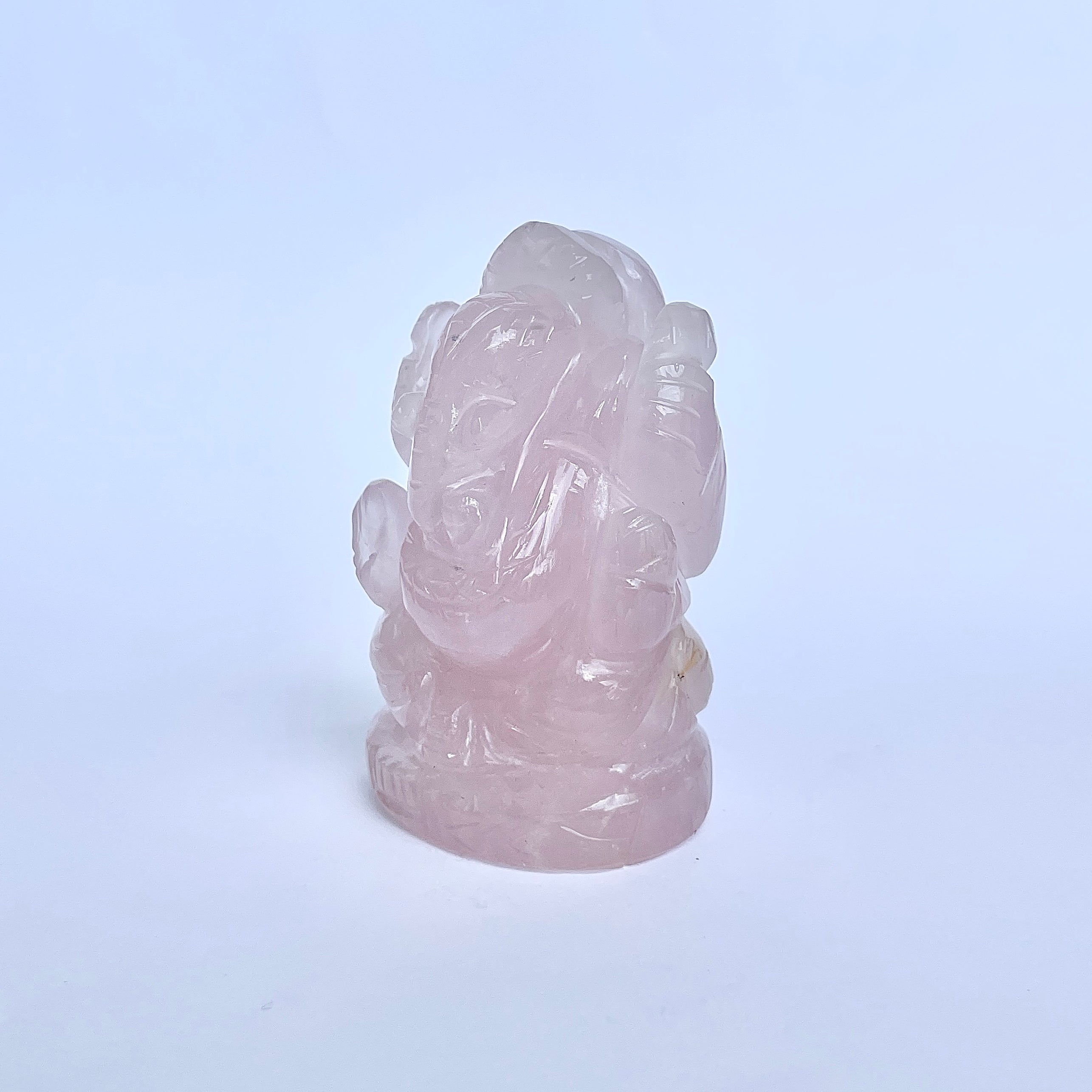 รูปเคารพพระพิฆเนศหินโรสควอตซ์ 715 กะรัต สูง 6.7 ซม.(RSQ-MRT-4.)