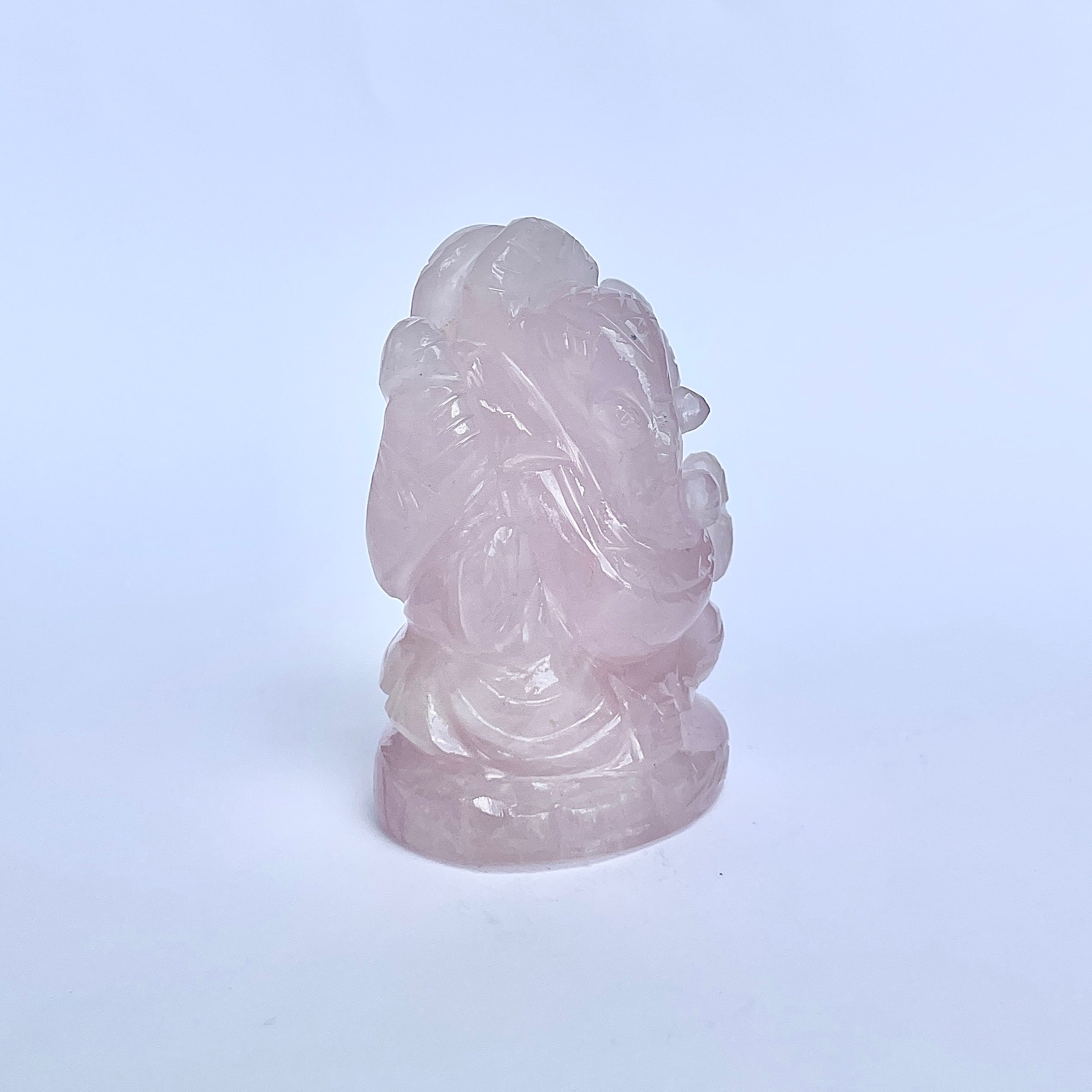 รูปเคารพพระพิฆเนศหินโรสควอตซ์ 715 กะรัต สูง 6.7 ซม.(RSQ-MRT-4.)