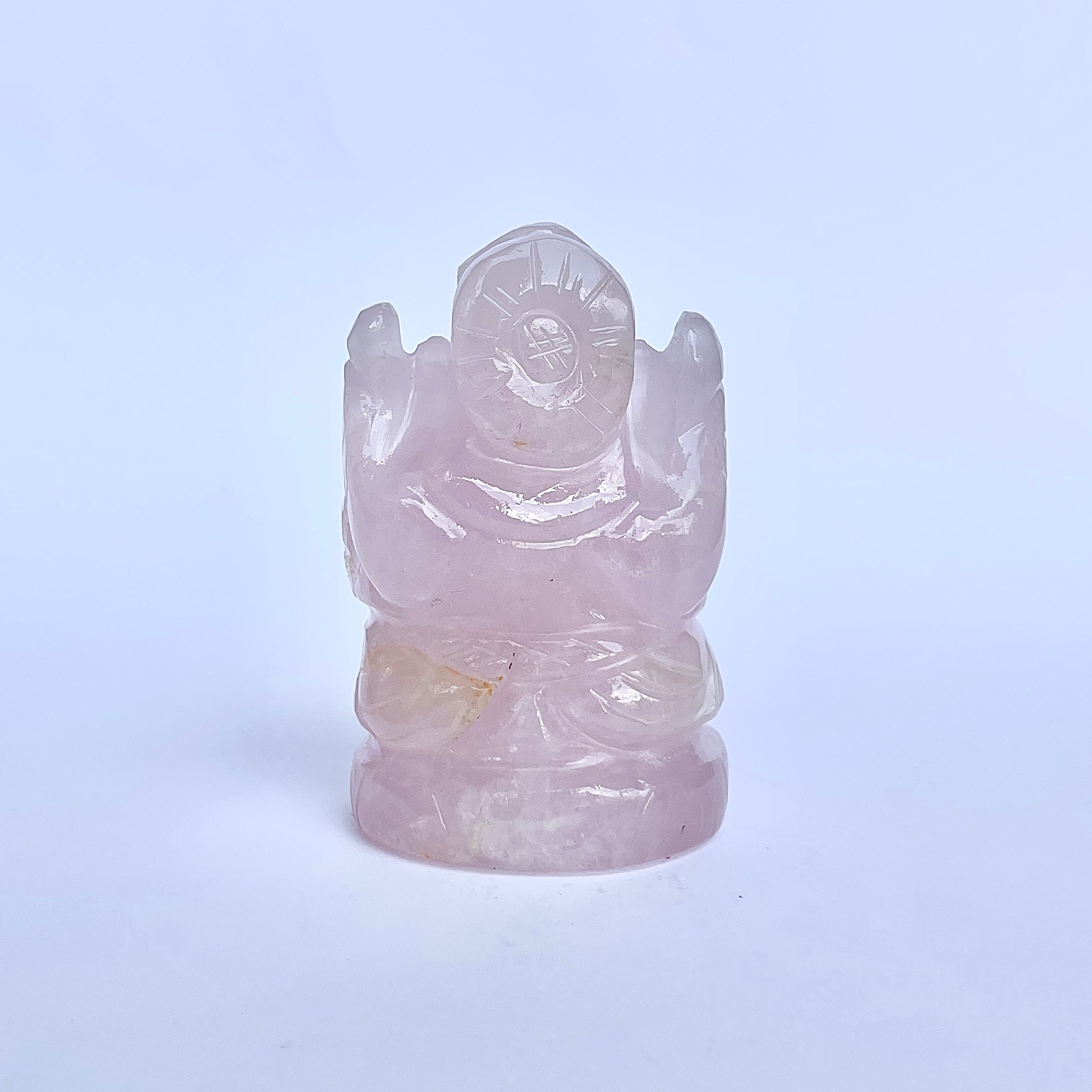รูปเคารพพระพิฆเนศหินโรสควอตซ์ 715 กะรัต สูง 6.7 ซม.(RSQ-MRT-4.)