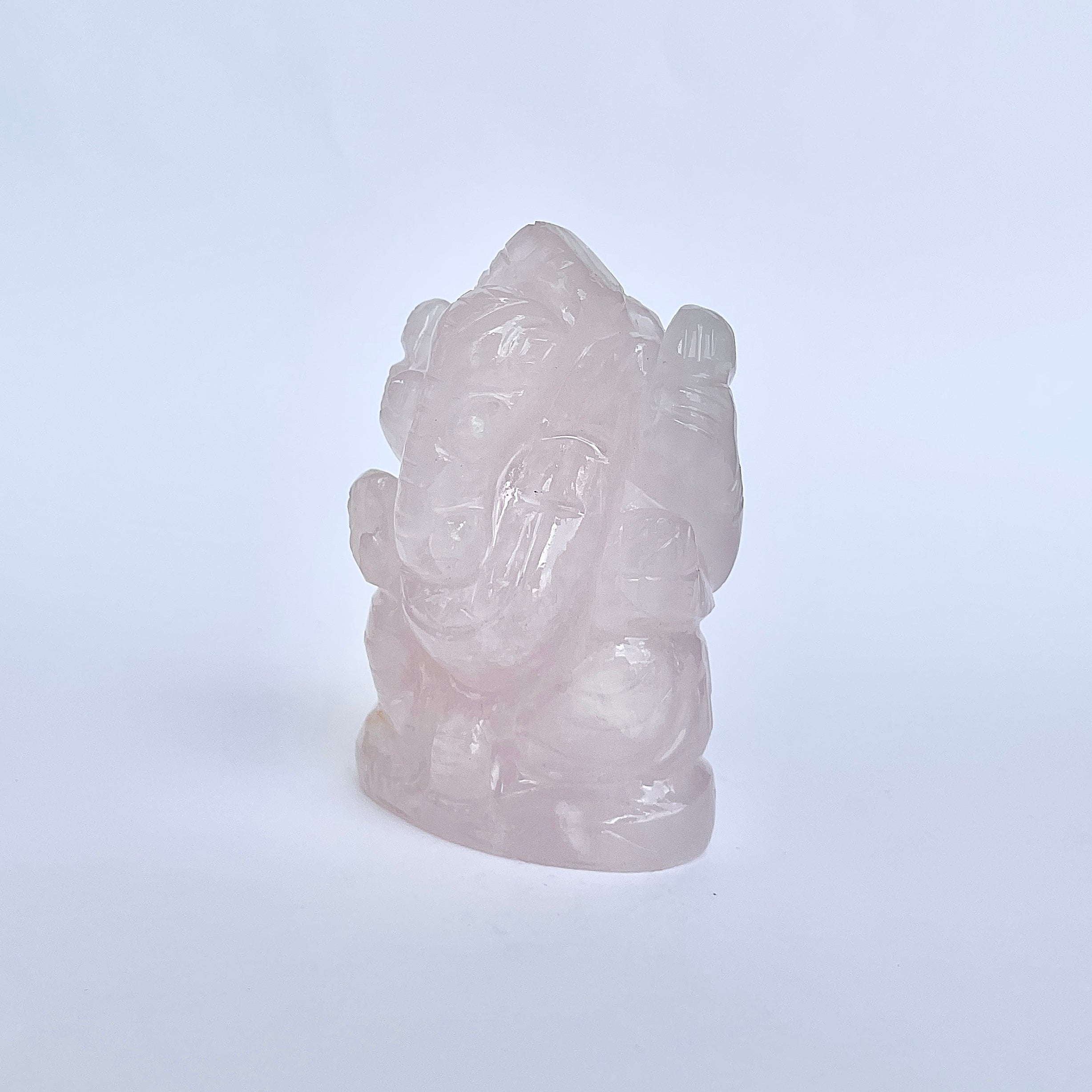 รูปเคารพพระพิฆเนศหินโรสควอตซ์ 740 กะรัต สูง 7.2 ซม.(RSQ-MRT-5.)