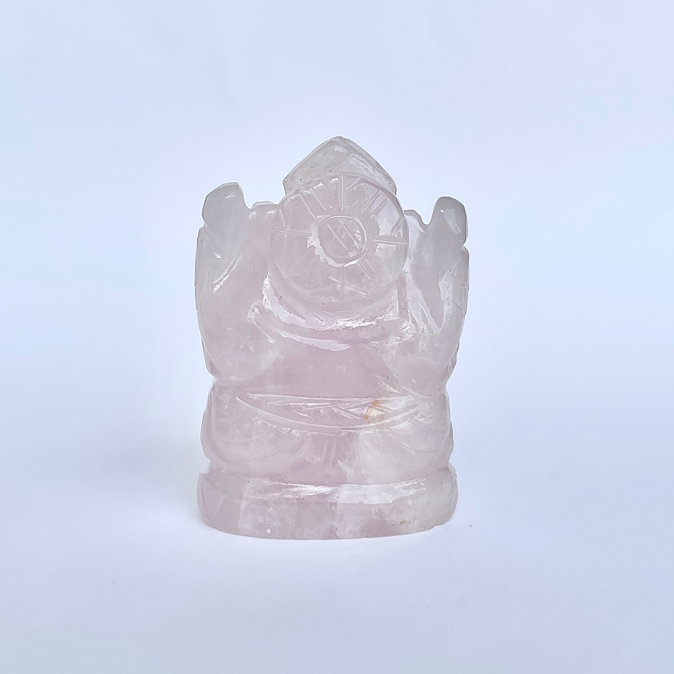 รูปเคารพพระพิฆเนศหินโรสควอตซ์ 740 กะรัต สูง 7.2 ซม.(RSQ-MRT-5.)