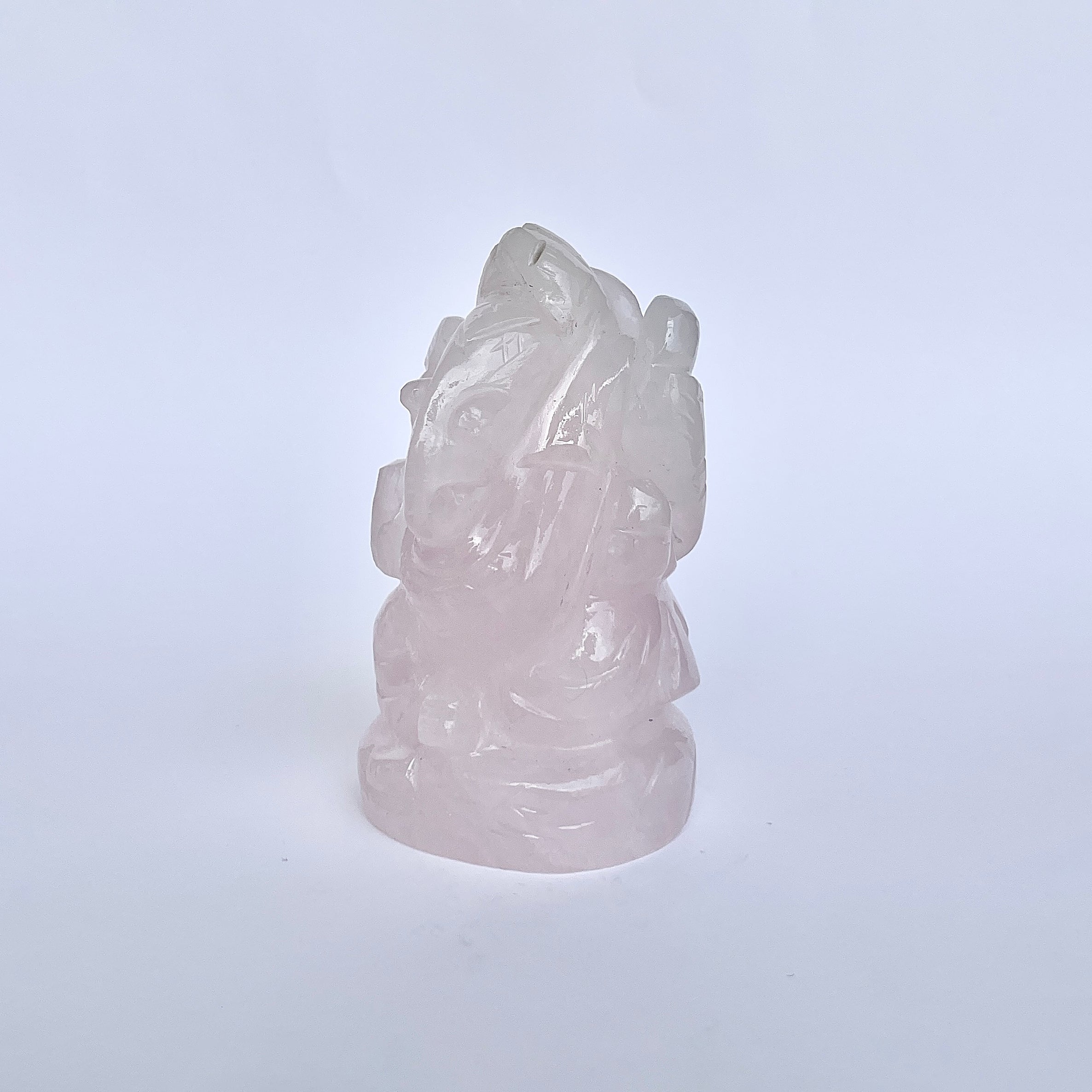 รูปเคารพพระพิฆเนศหินโรสควอตซ์ 845 กะรัต สูง 7.6 ซม.(RSQ-MRT-6.)