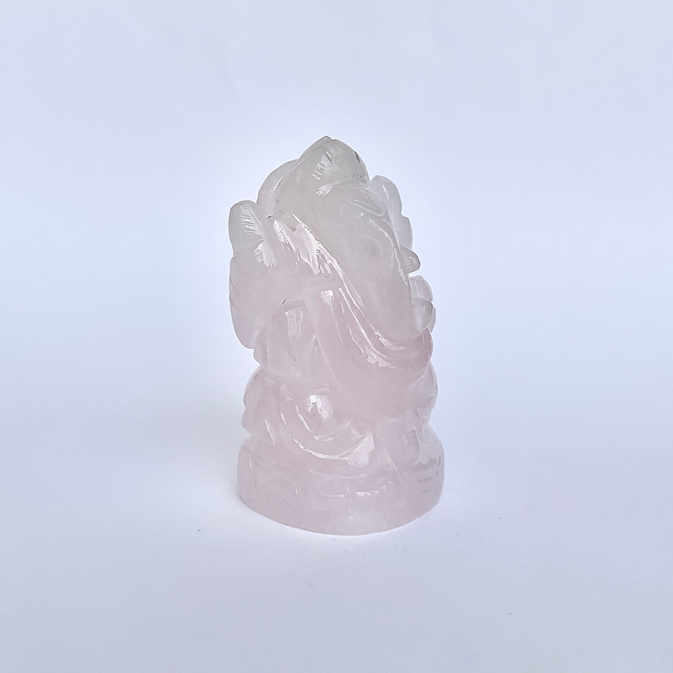 รูปเคารพพระพิฆเนศหินโรสควอตซ์ 845 กะรัต สูง 7.6 ซม.(RSQ-MRT-6.)