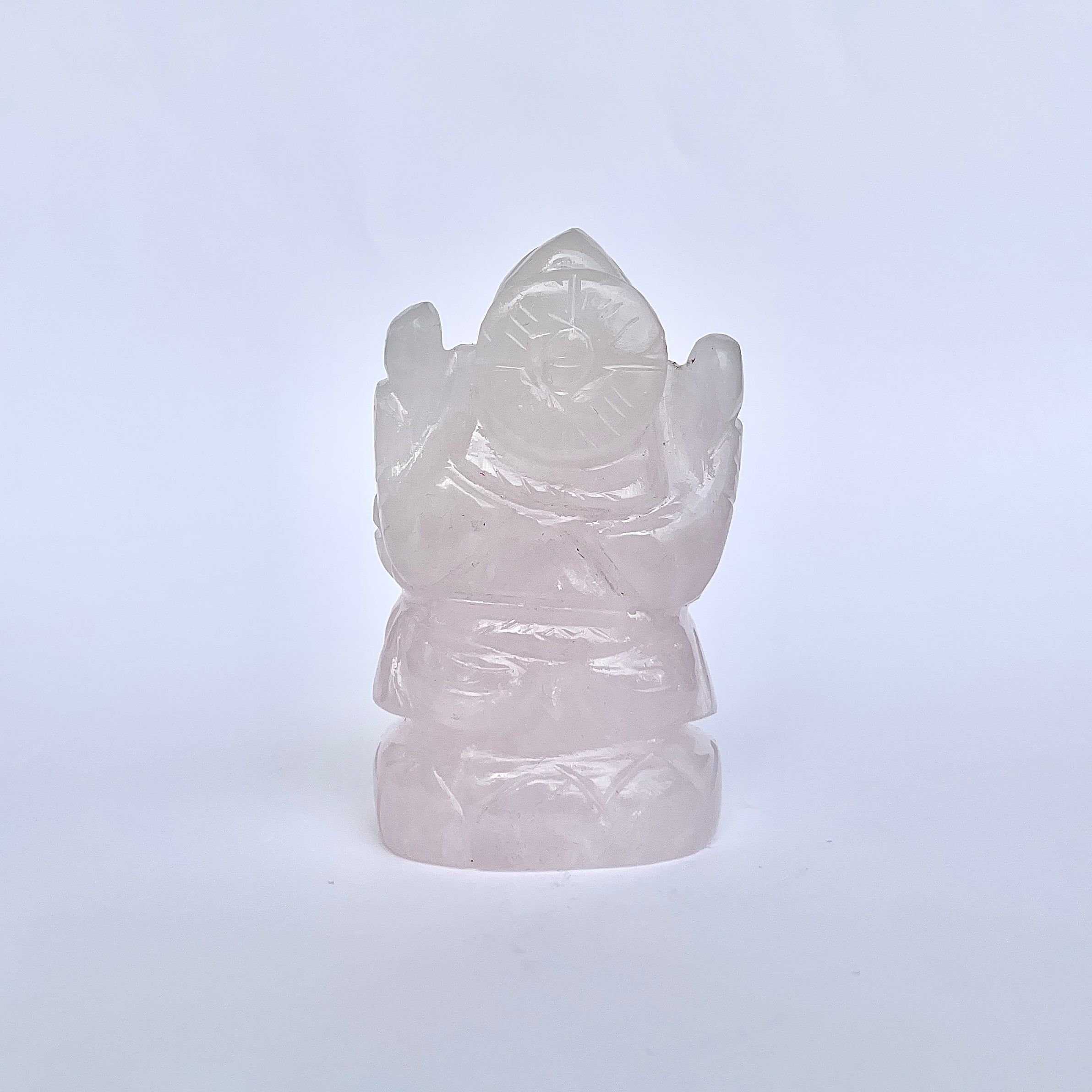 รูปเคารพพระพิฆเนศหินโรสควอตซ์ 845 กะรัต สูง 7.6 ซม.(RSQ-MRT-6.)