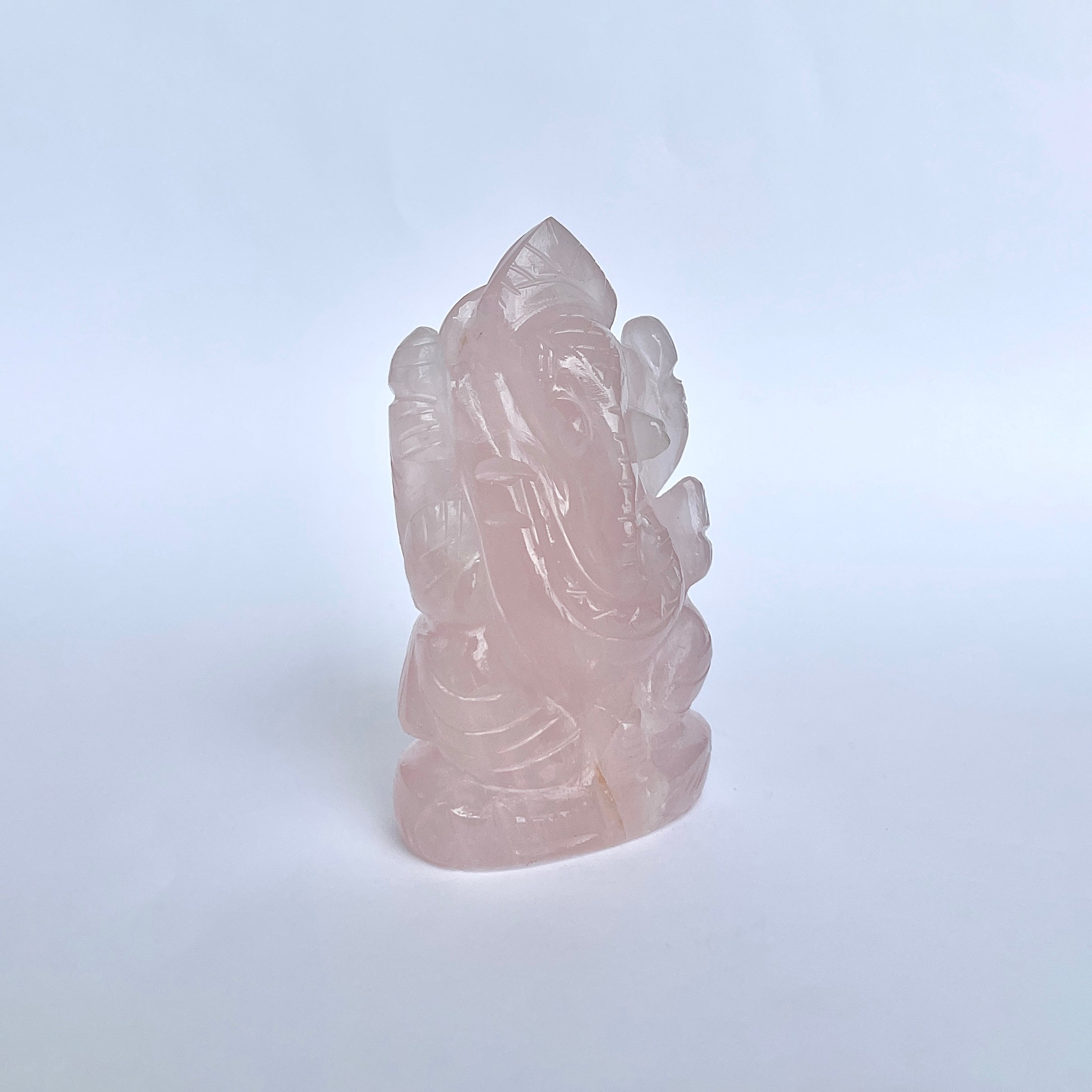รูปเคารพพระพิฆเนศหินโรสควอตซ์ 860 กะรัต สูง 8.1 ซม.(RSQ-MRT-7.)