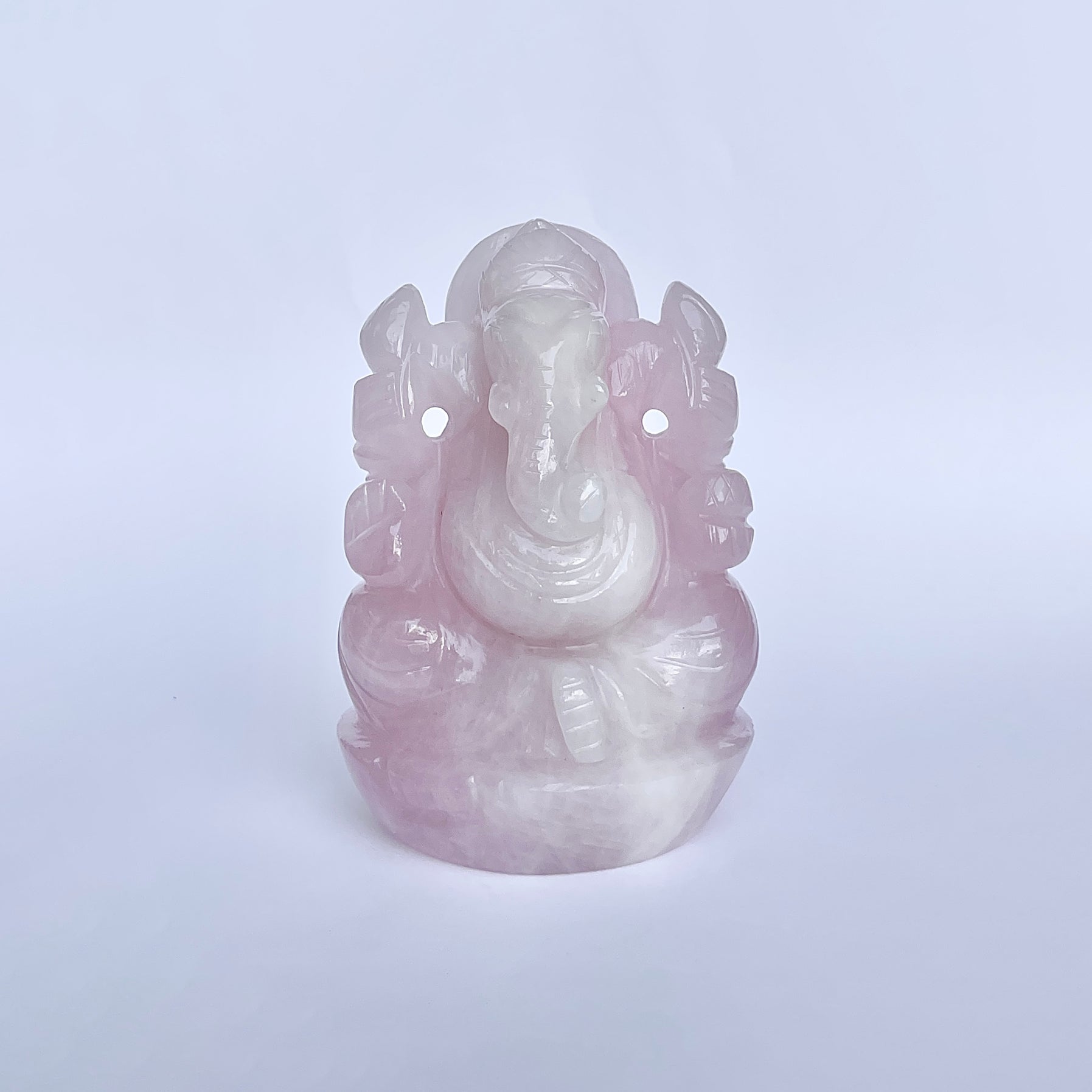 รูปเคารพพระพิฆเนศหินโรสควอตซ์ น้ำหนัก 2820 กะรัต สูง 10.5 ซม.(RSQ-MRT-8.)