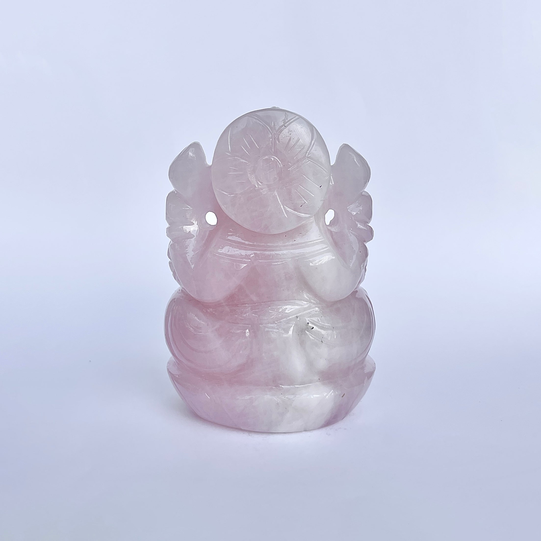 รูปเคารพพระพิฆเนศหินโรสควอตซ์ น้ำหนัก 2820 กะรัต สูง 10.5 ซม.(RSQ-MRT-8.)