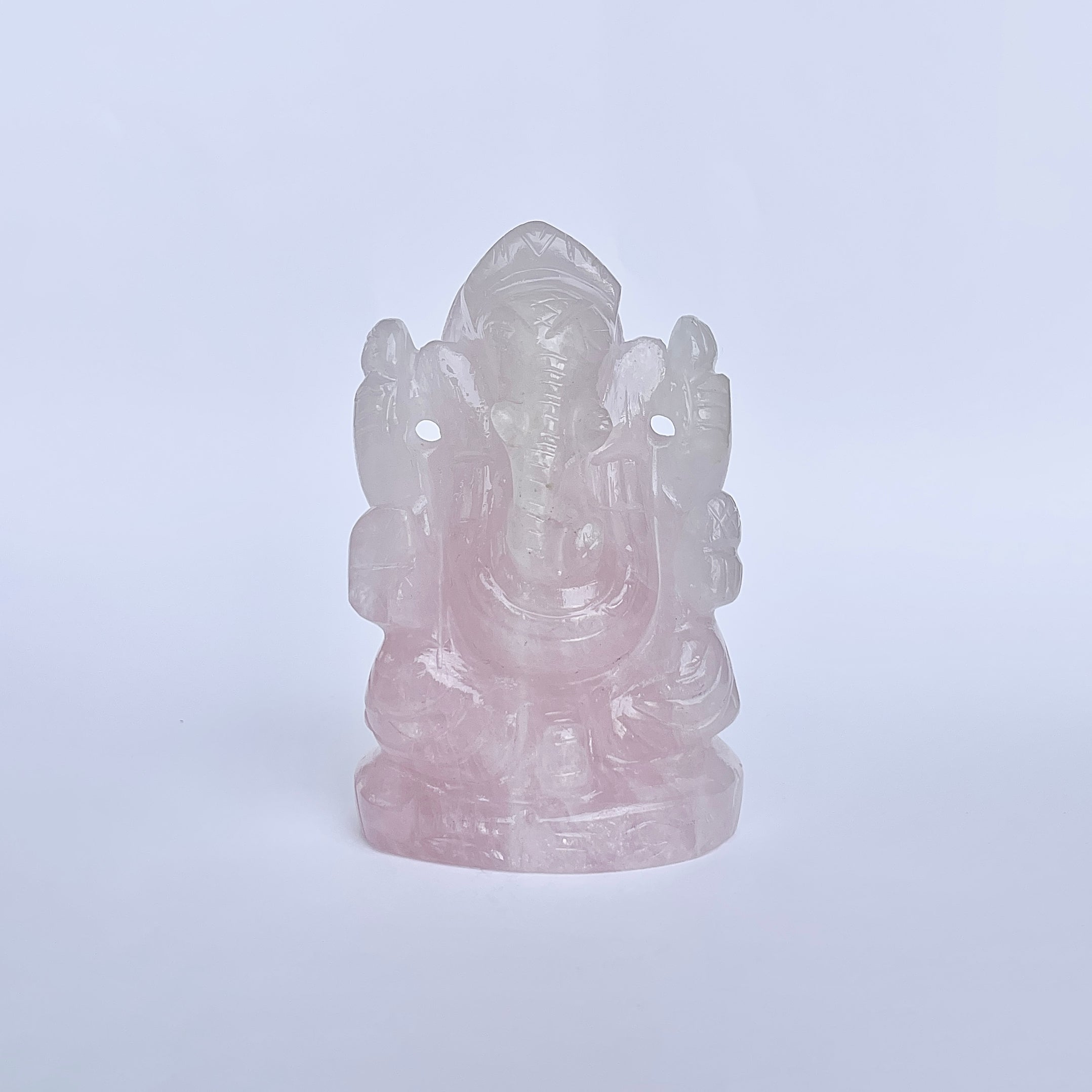 รูปเคารพพระพิฆเนศหินโรสควอตซ์ ปี 1920 กะรัต สูง 10.2 ซม.(RSQ-MRT-9.)