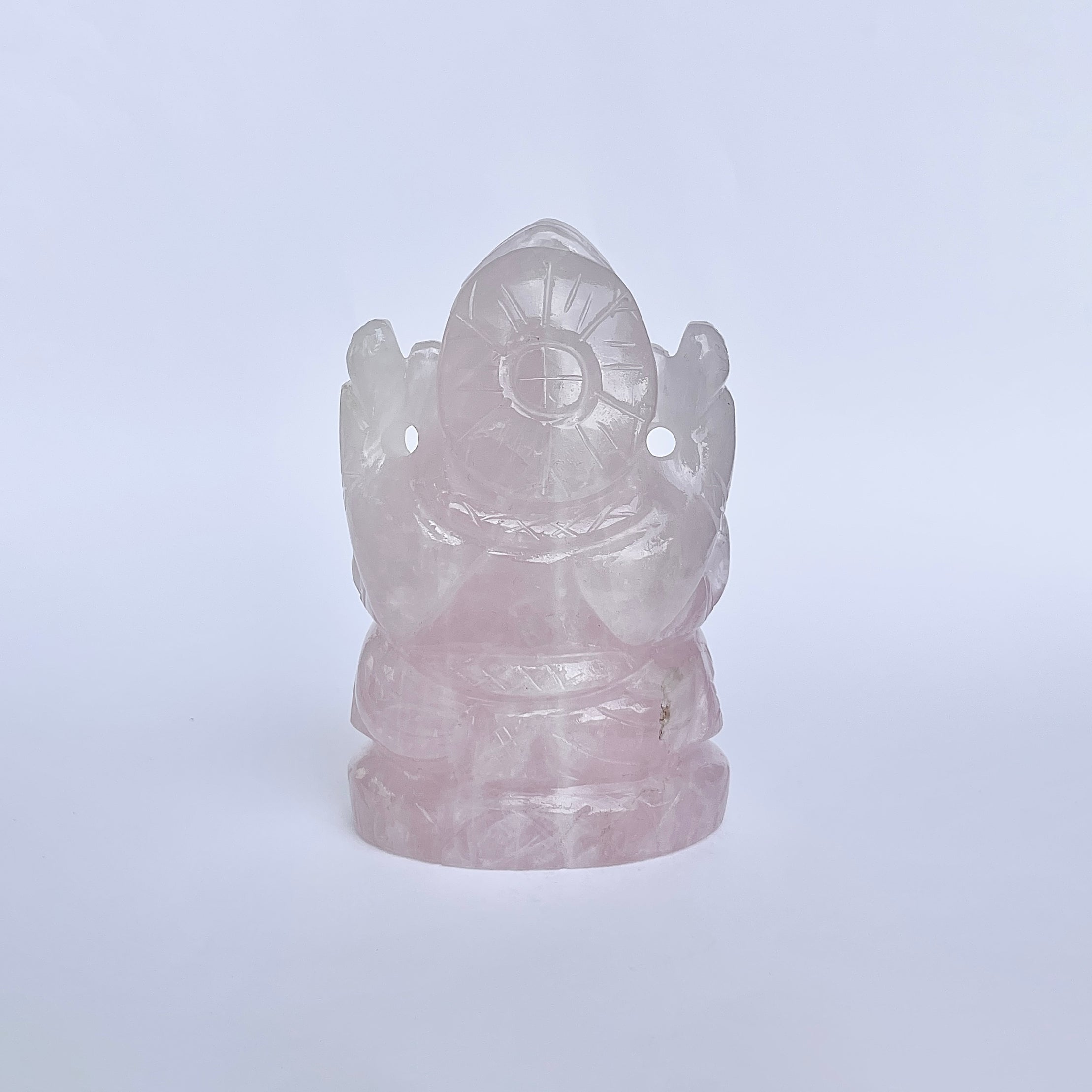 รูปเคารพพระพิฆเนศหินโรสควอตซ์ ปี 1920 กะรัต สูง 10.2 ซม.(RSQ-MRT-9.)
